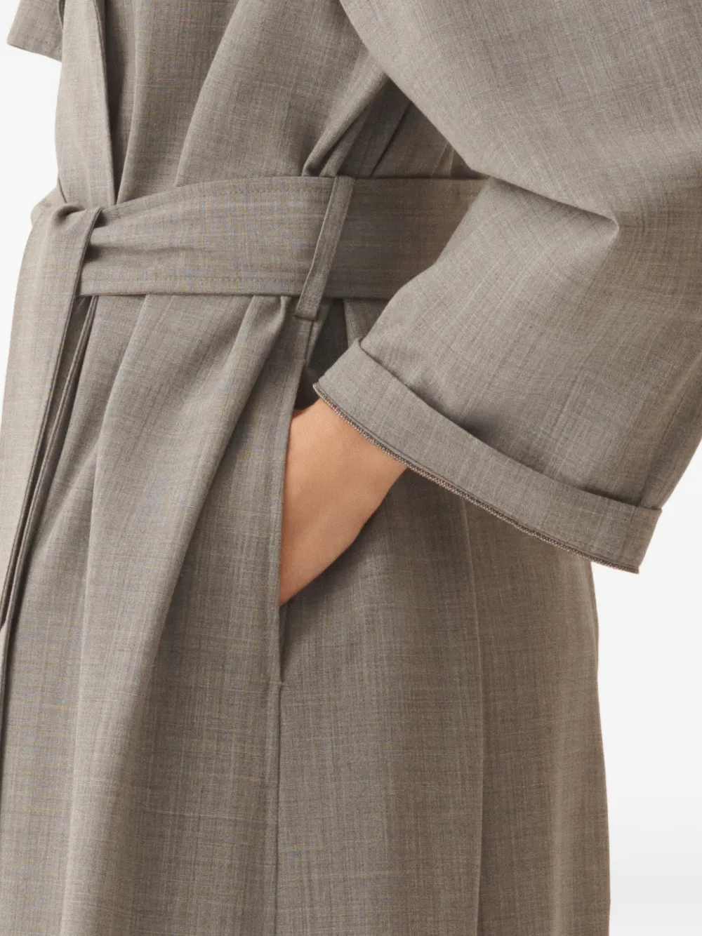Fabiana Filippi Trenchcoat met ceintuur en kraag Grijs