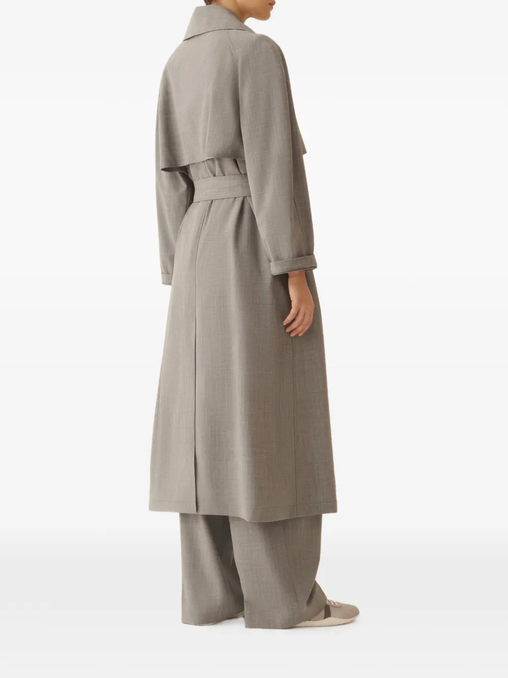Fabiana Filippi Trenchcoat met ceintuur en kraag Grijs