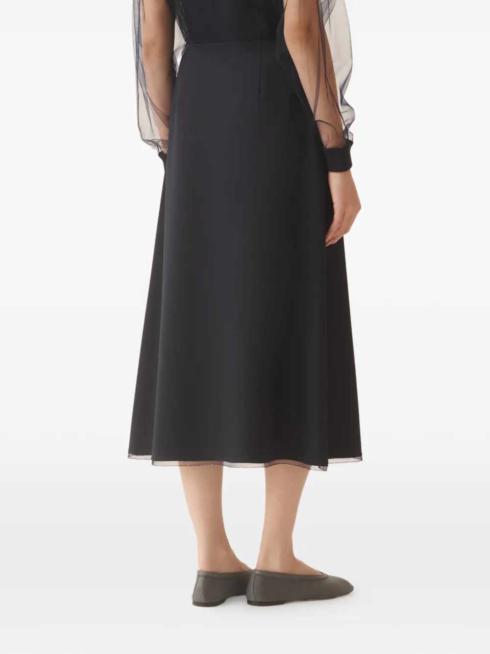 Fabiana Filippi Midi-rok met mesh afwerking Blauw