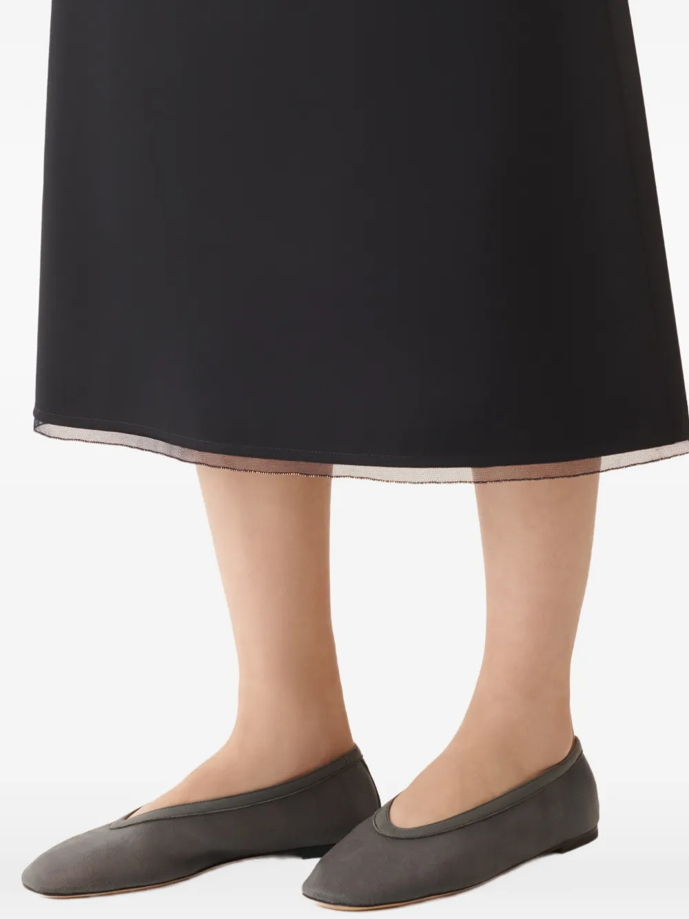 Fabiana Filippi Midi-rok met mesh afwerking Blauw