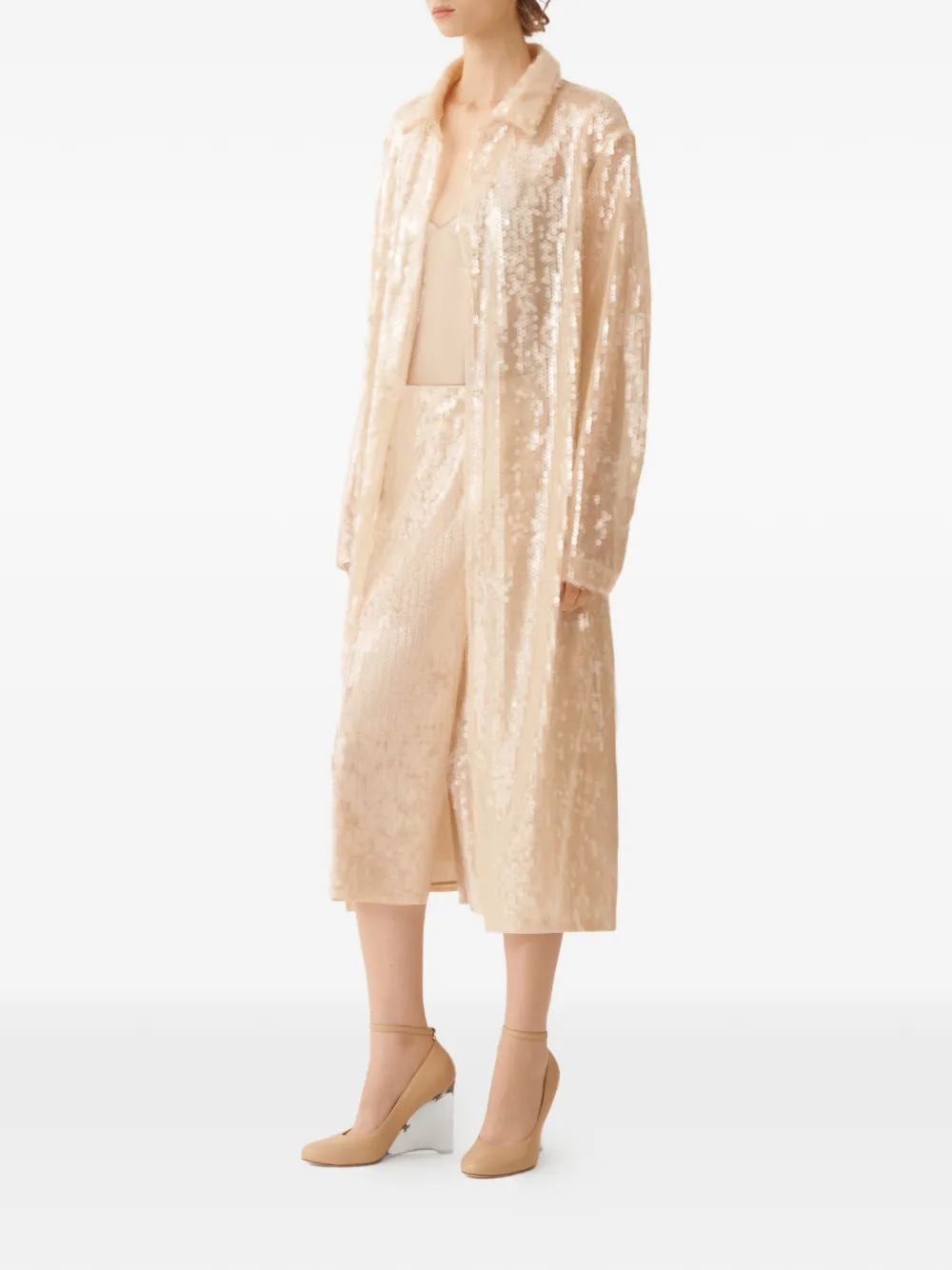 Fabiana Filippi sequin wrap midi skirt - Beige