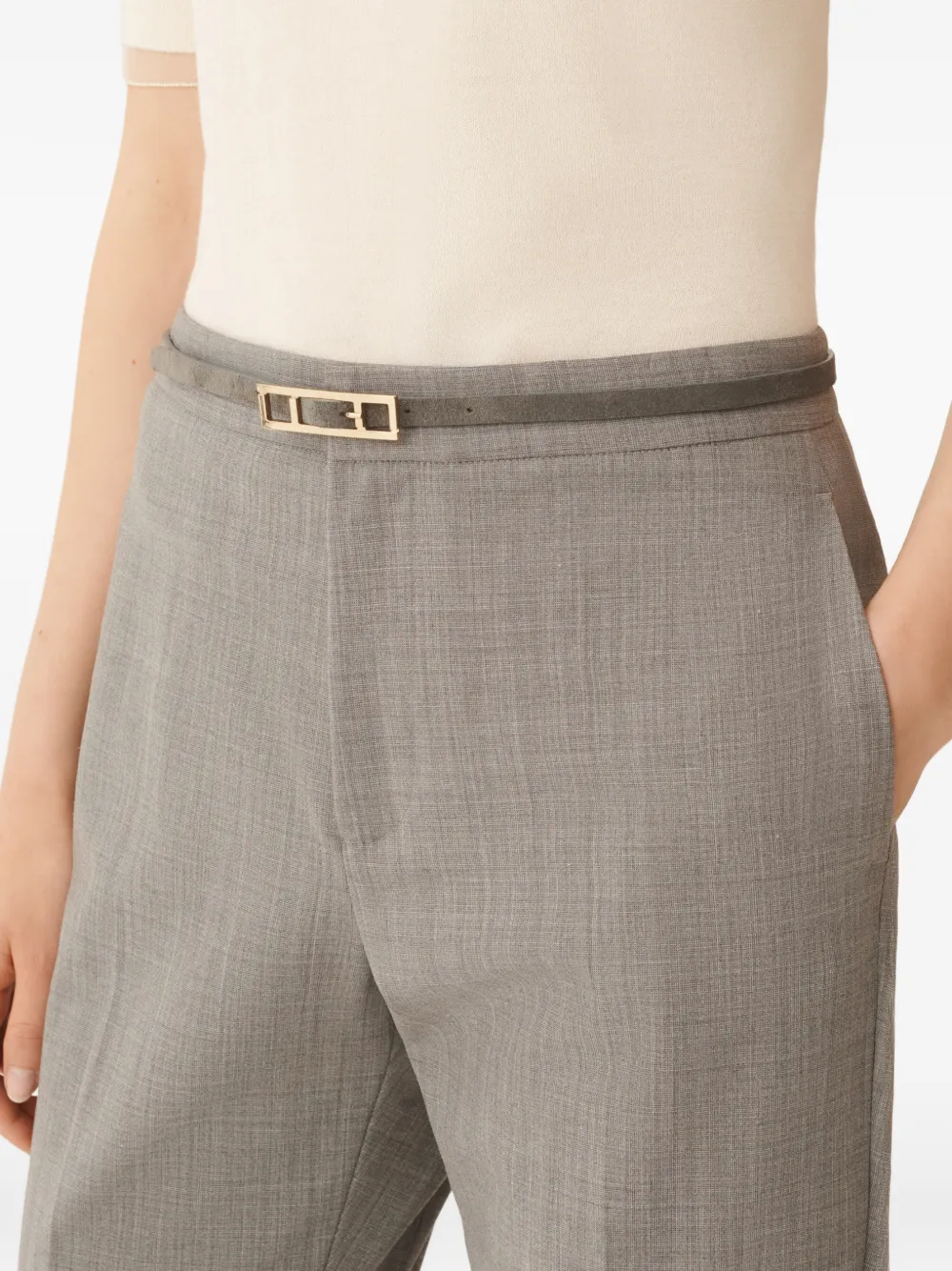  Fabiana Filippi Rectangular-buckle Belt - Grey 