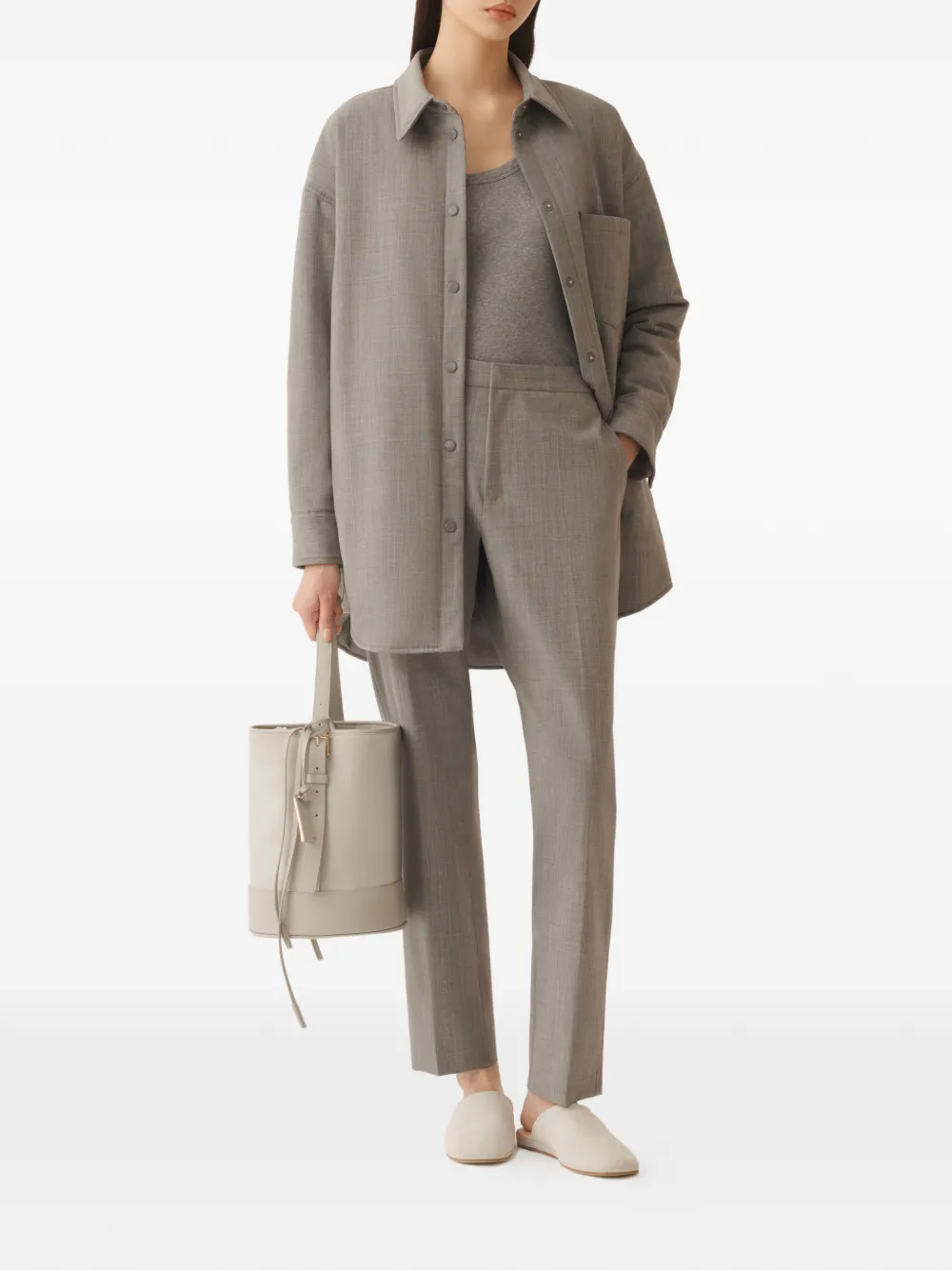 Fabiana Filippi pocket button coat - Grijs