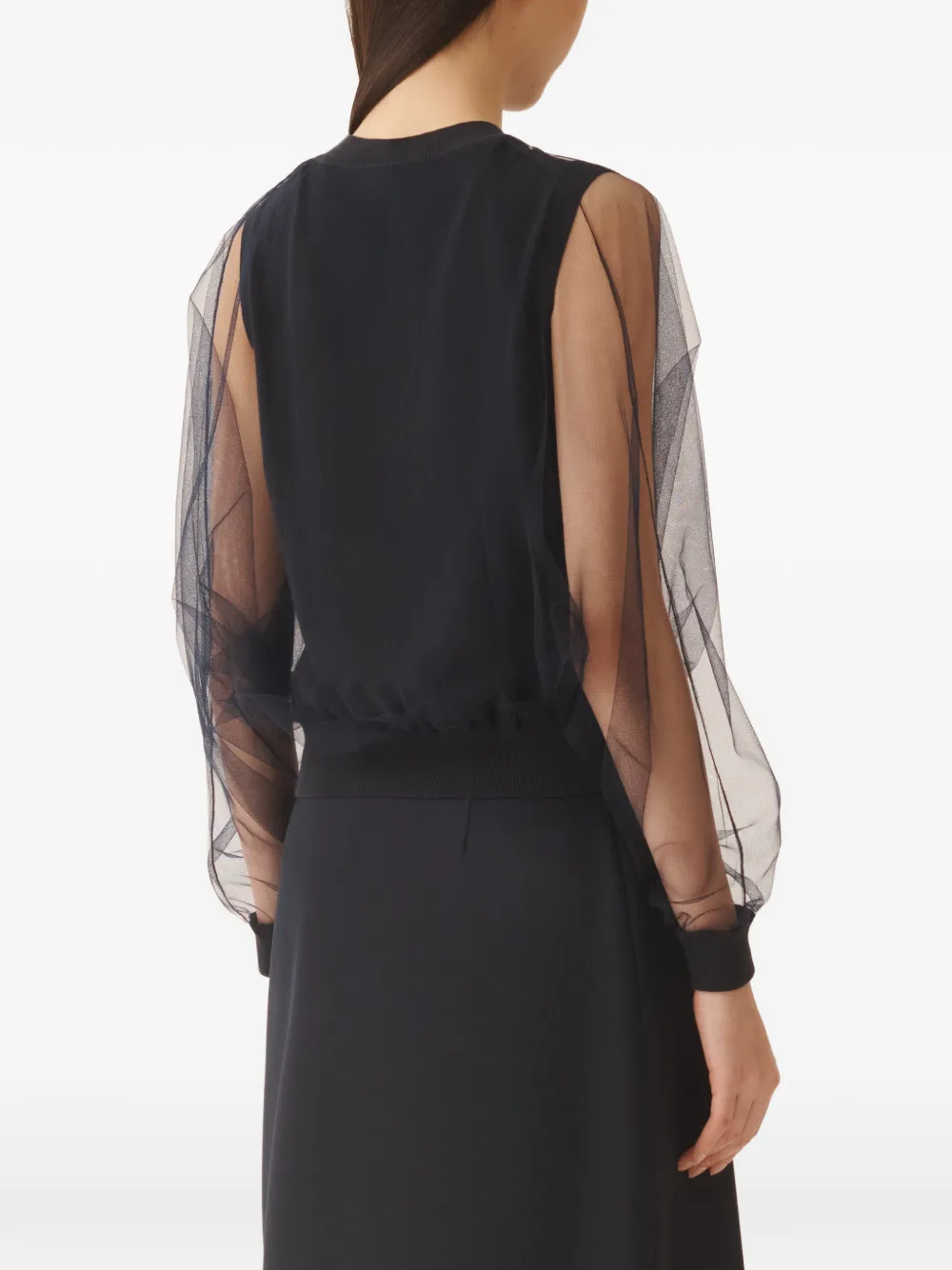 Fabiana Filippi Blouse met doorzichtige mouwen Blauw