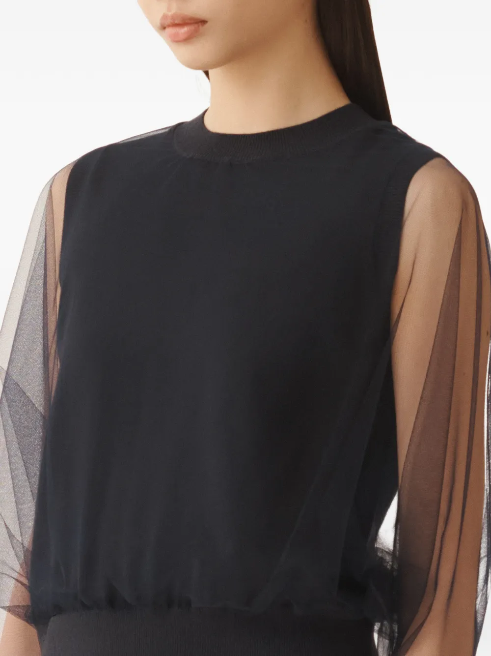 Fabiana Filippi Blouse met doorzichtige mouwen Blauw