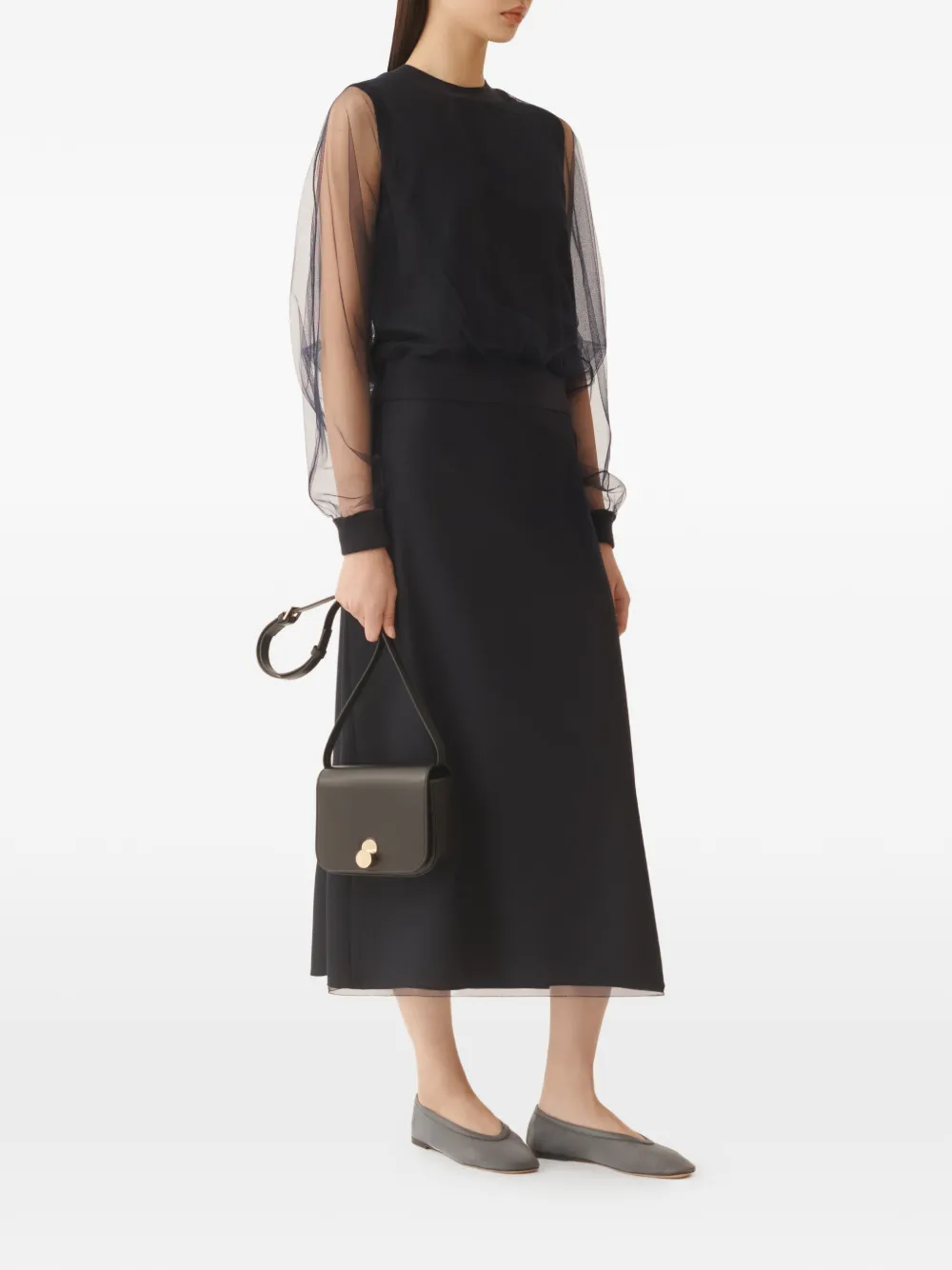 Fabiana Filippi Blouse met doorzichtige mouwen Blauw