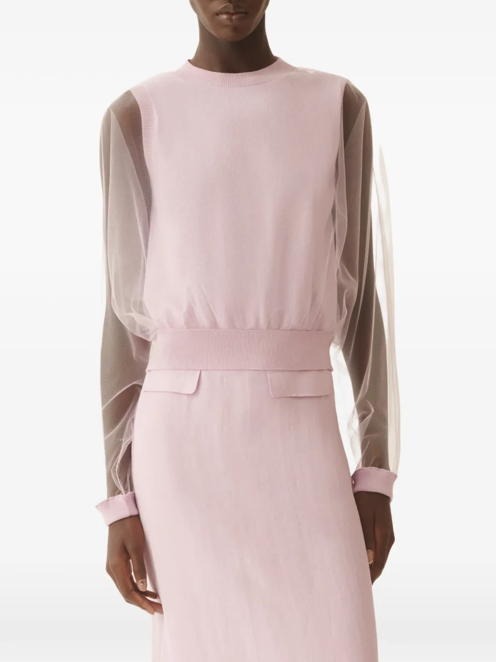 Fabiana Filippi Blouse met doorzichtige mouwen Roze