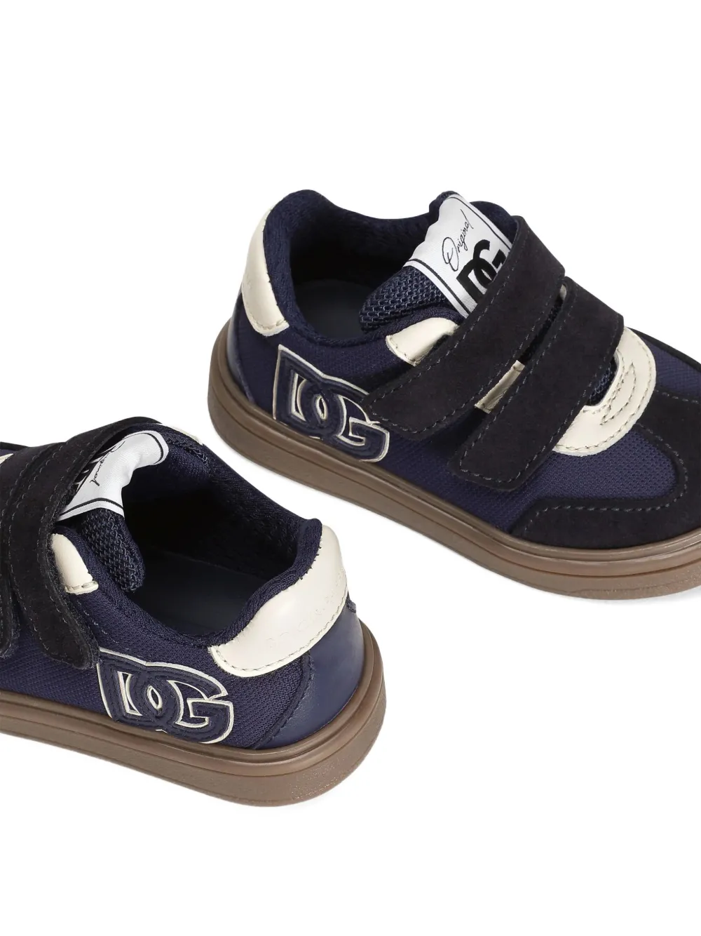 Dolce & Gabbana Kids DG Original sneakers met logoband Blauw