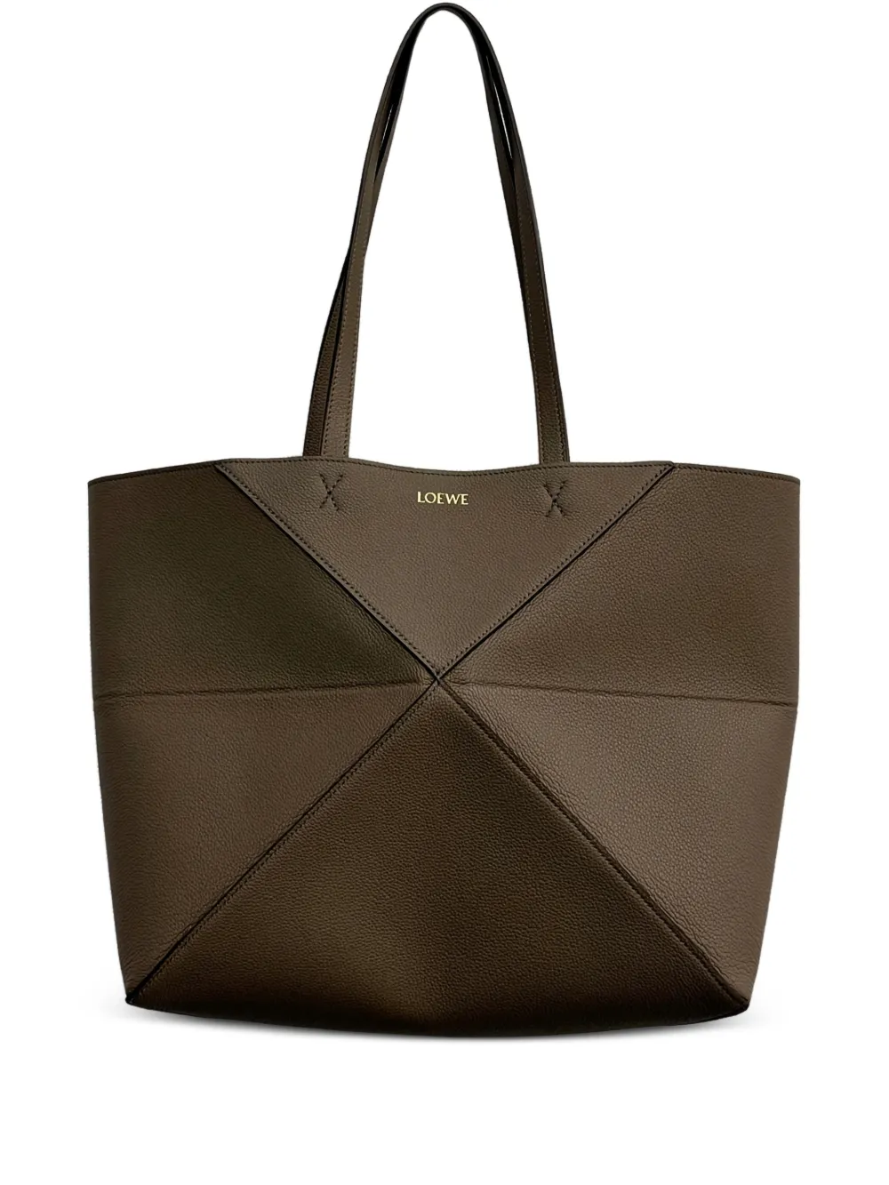 LOEWE Borsa tote Puzzle Fold media - Marrone
