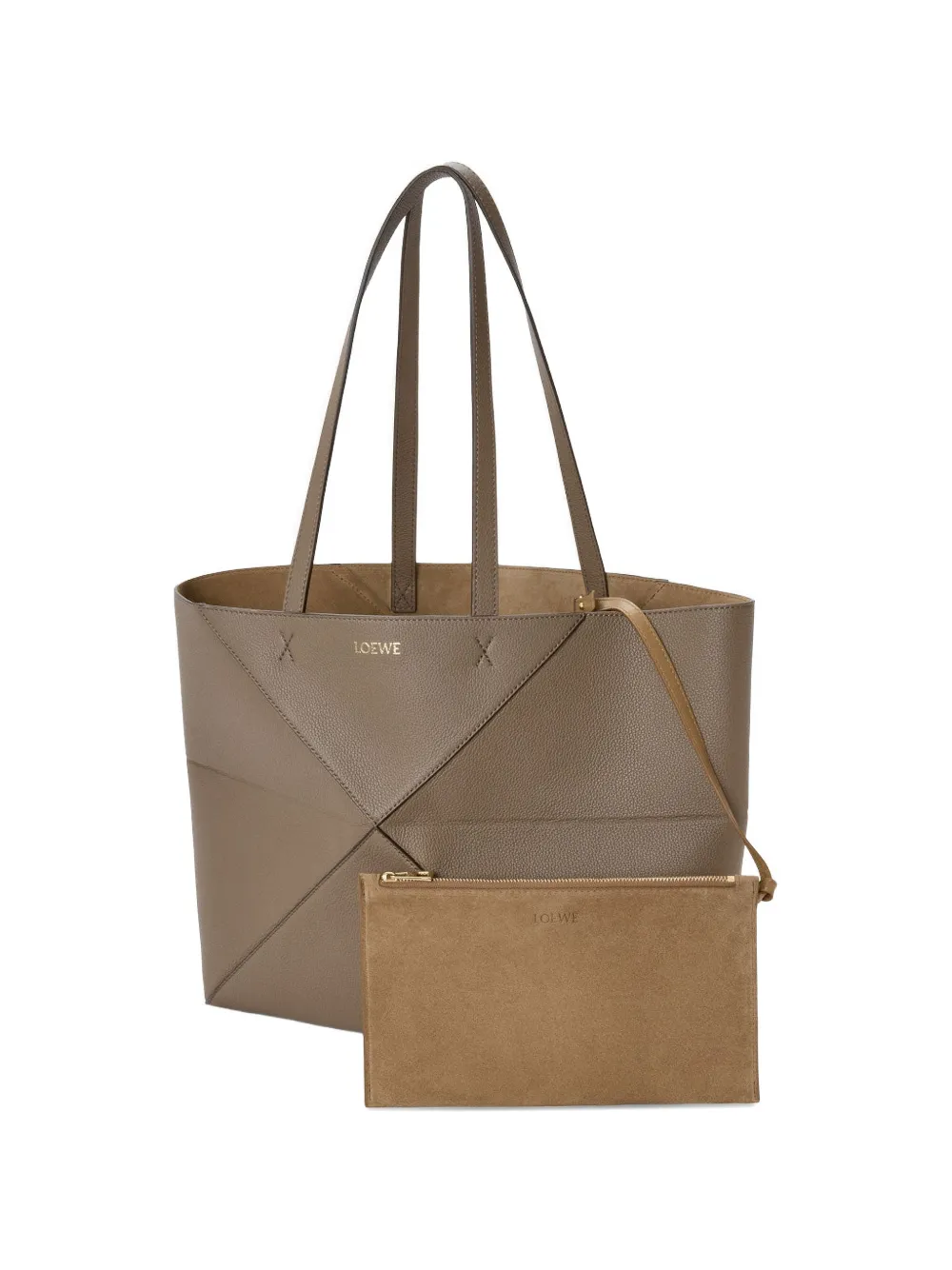 LOEWE Puzzle Fold medium horizontale shopper Bruin