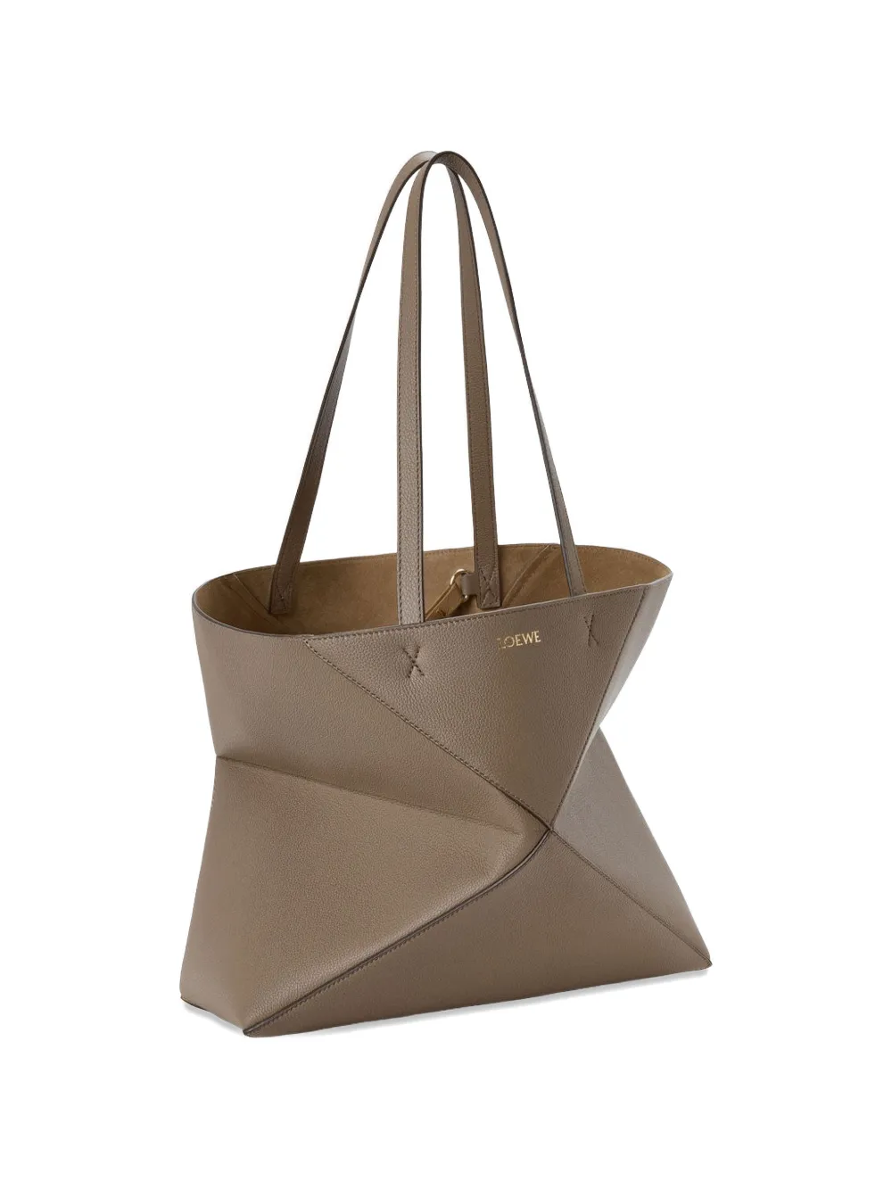 LOEWE Puzzle Fold medium horizontale shopper Bruin