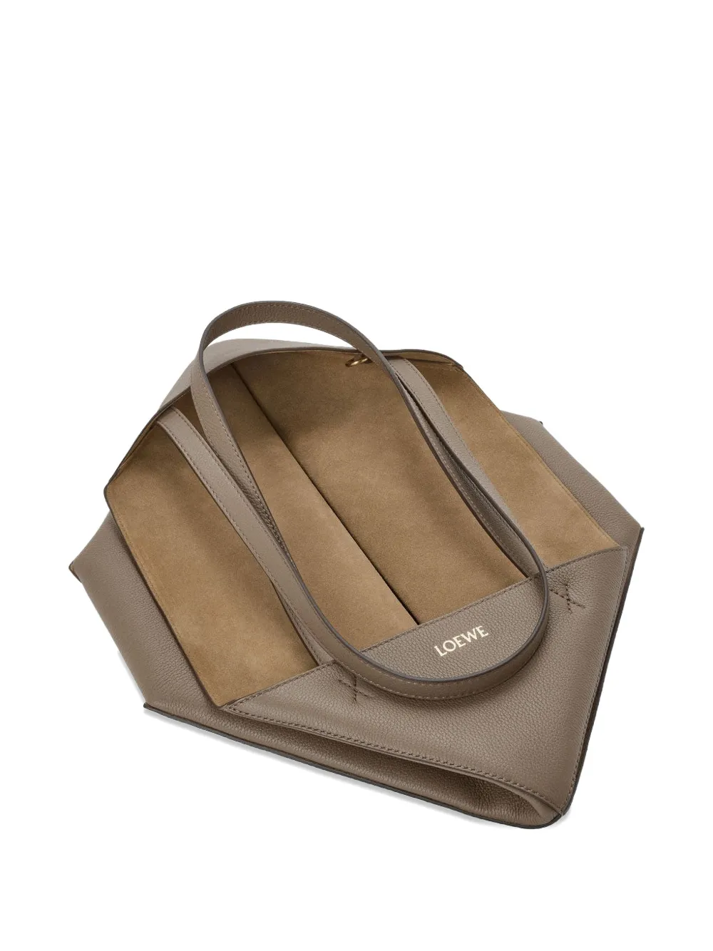 LOEWE Puzzle Fold medium horizontale shopper Bruin