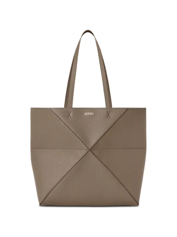 Loewe Medium Horizontal Puzzle Fold Tote in Soft Grained Calfskin in Brown