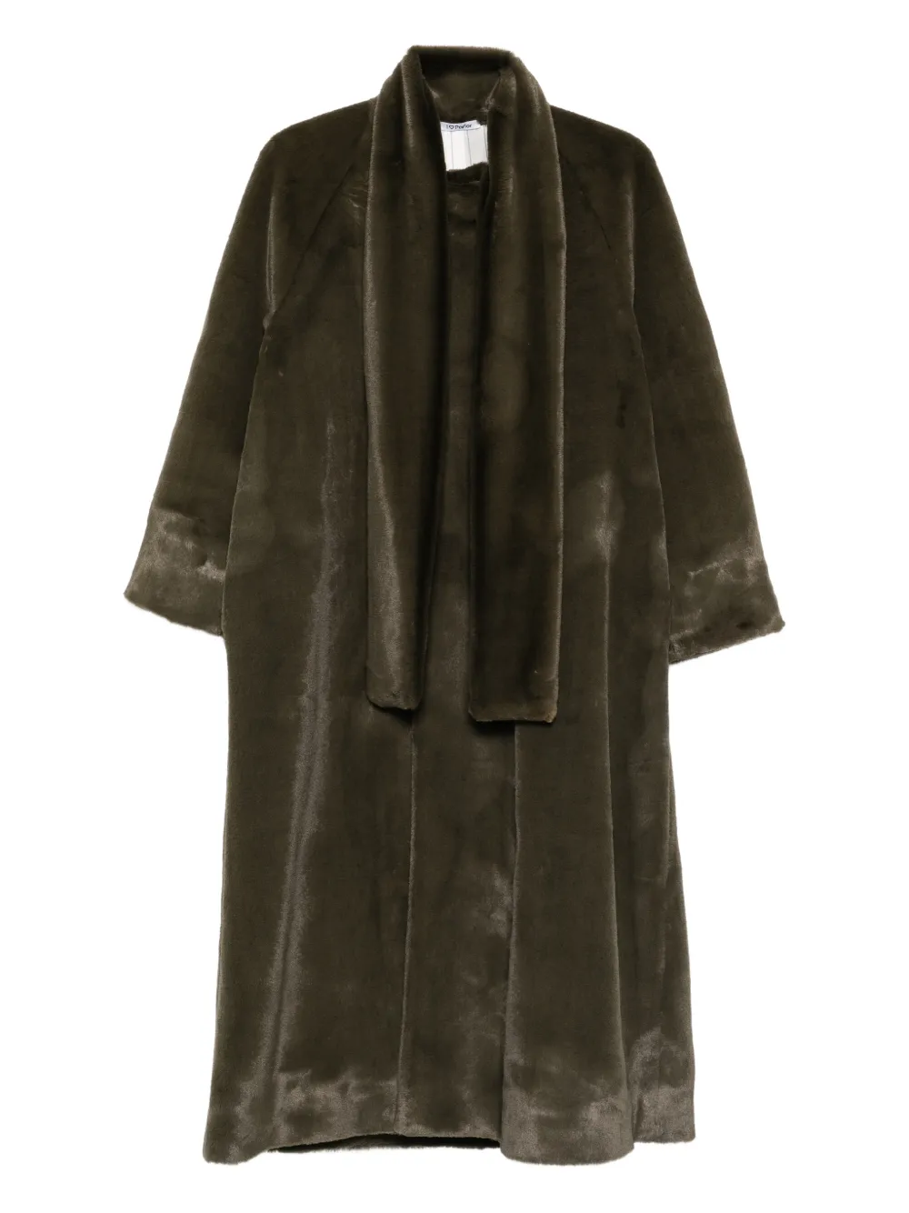 Parlor Scarf-detail Faux-fur Coat In Green