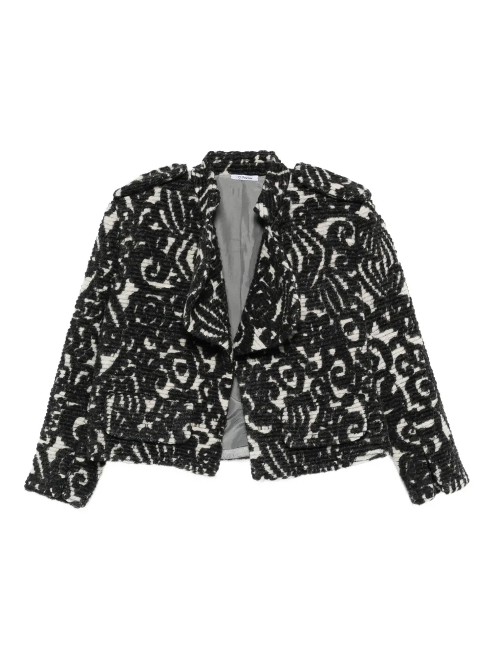 Parlor Pattern-design Jacket In Black