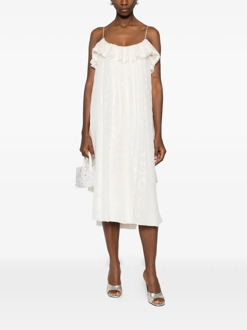 Parlor x Alice Cavaleru spaghetti-strap midi dress - Beige