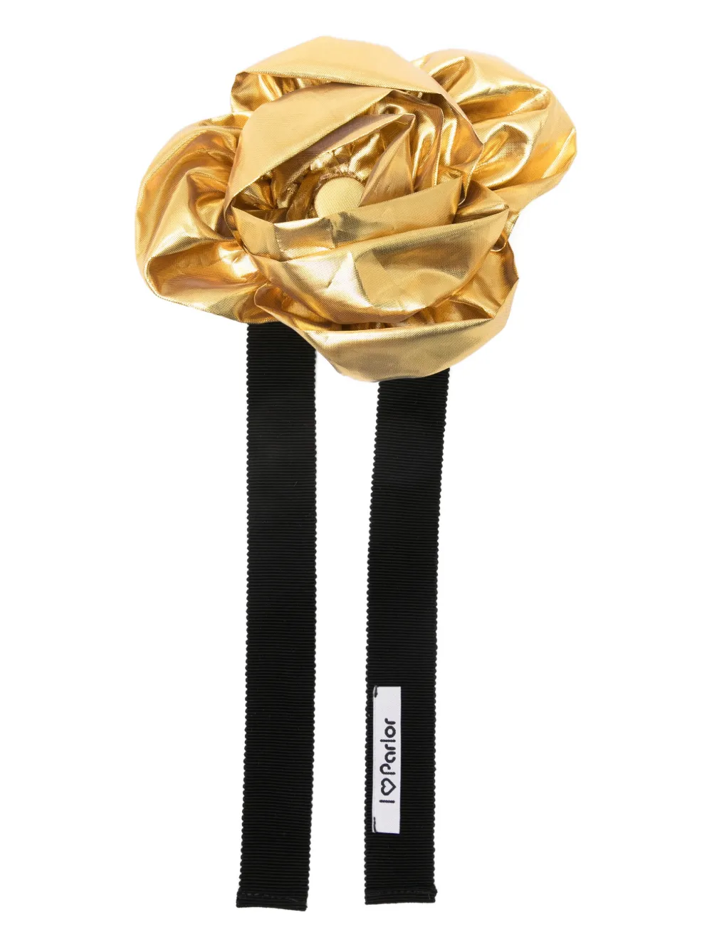 Parlor Rose-detail Ribbon Choker In Gold