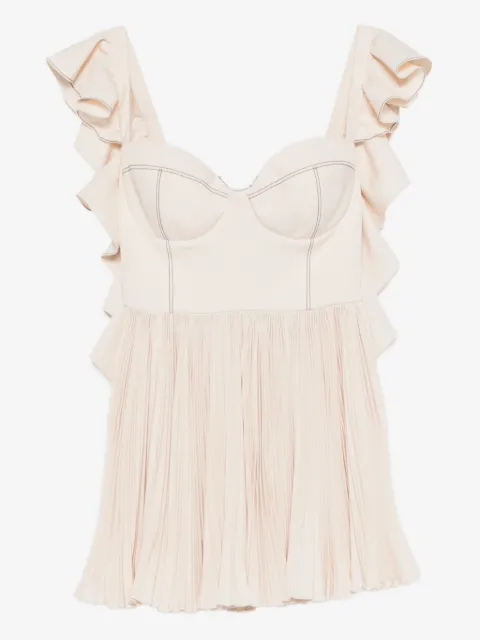 Parlor ruffled pleated mini dress