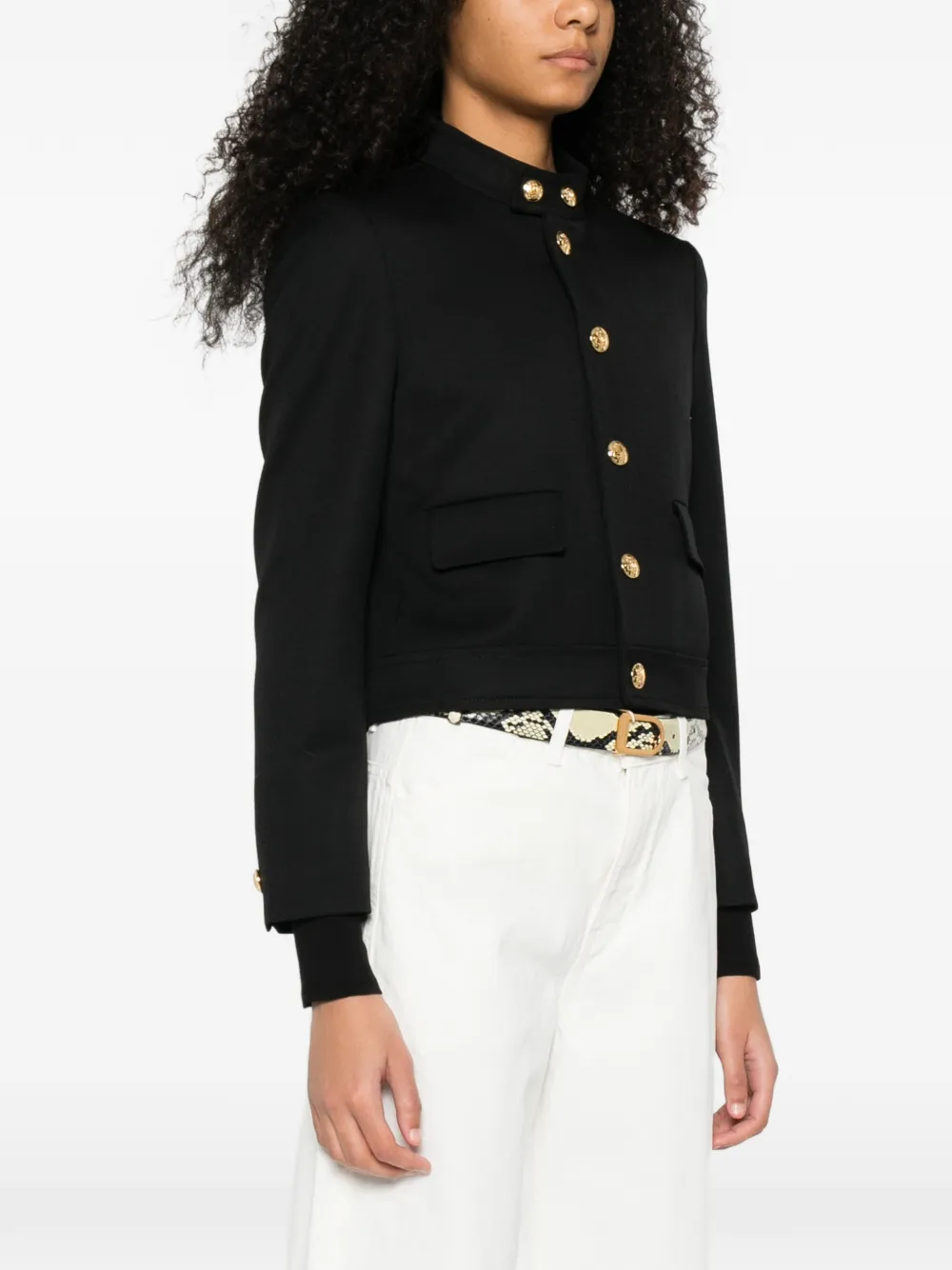 Hadley Button-Fastening Cropped Jacket
