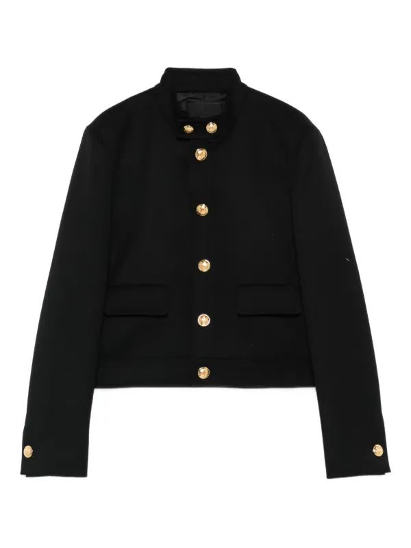 Nili Lotan Hadley Button-fastening Cropped Jacket in Black