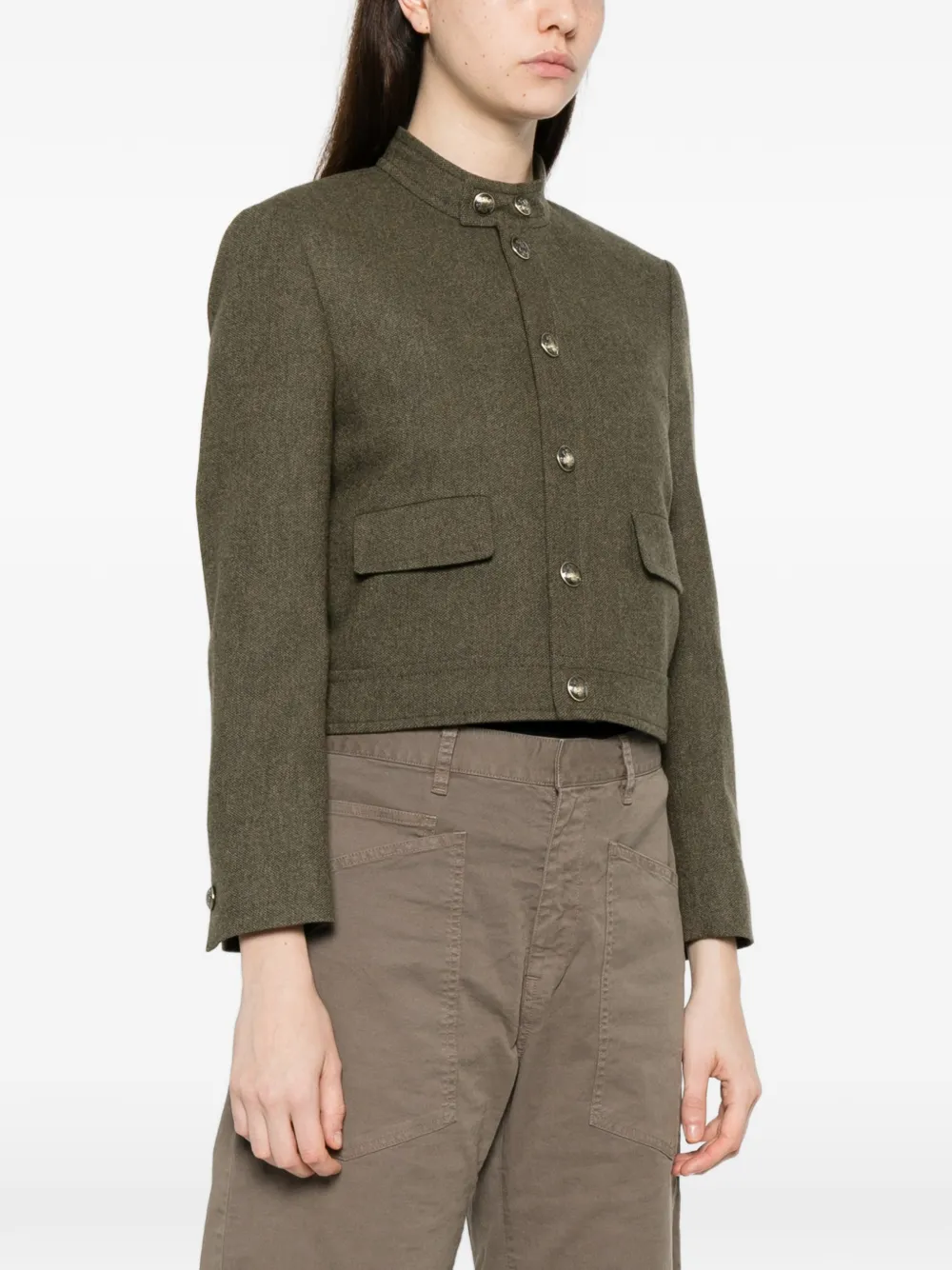  Nili Lotan Button-fastening Flap-pocket Jacket - Green 