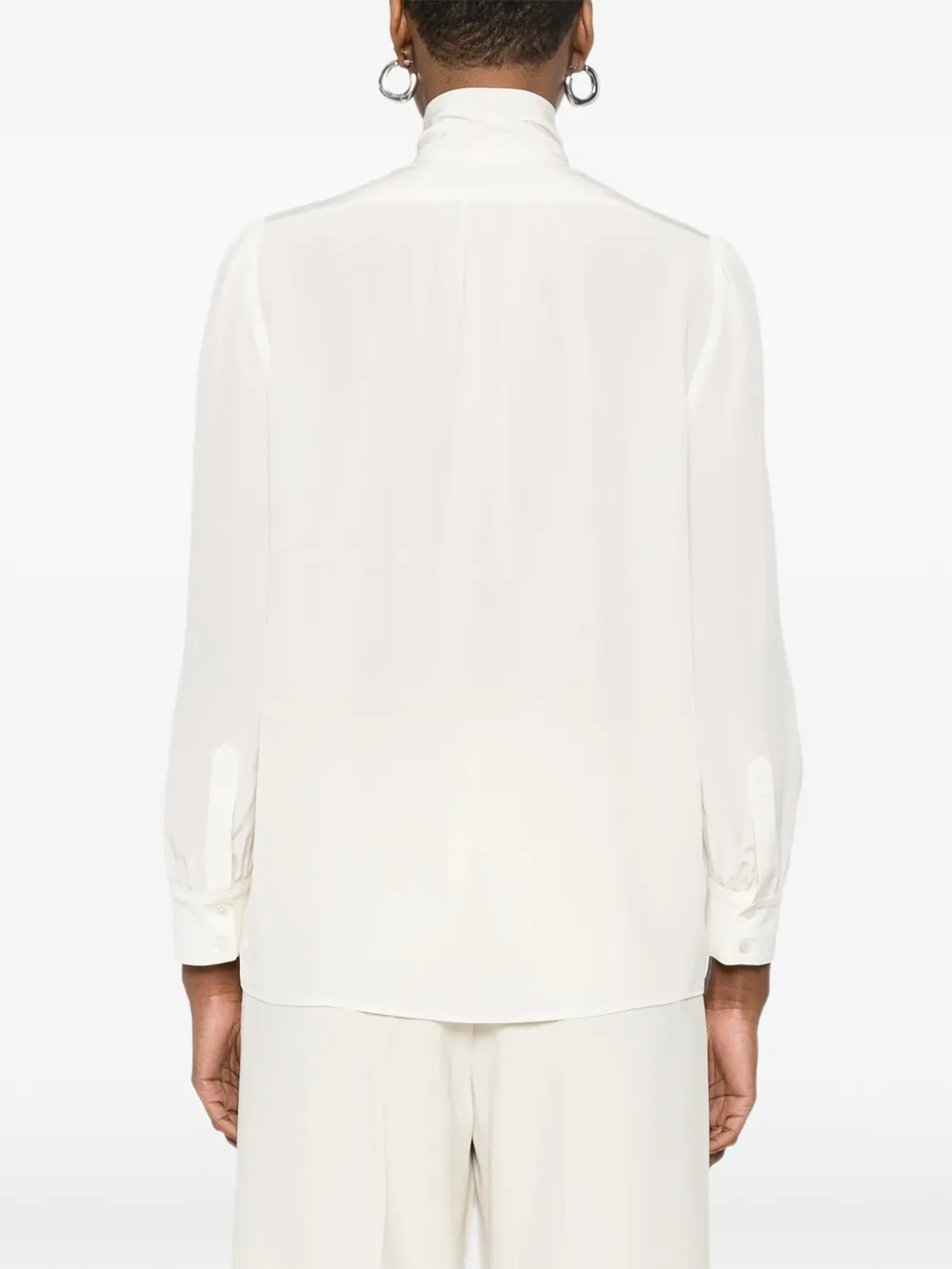 Nili Lotan Colt blouse met gestrikte hals Beige