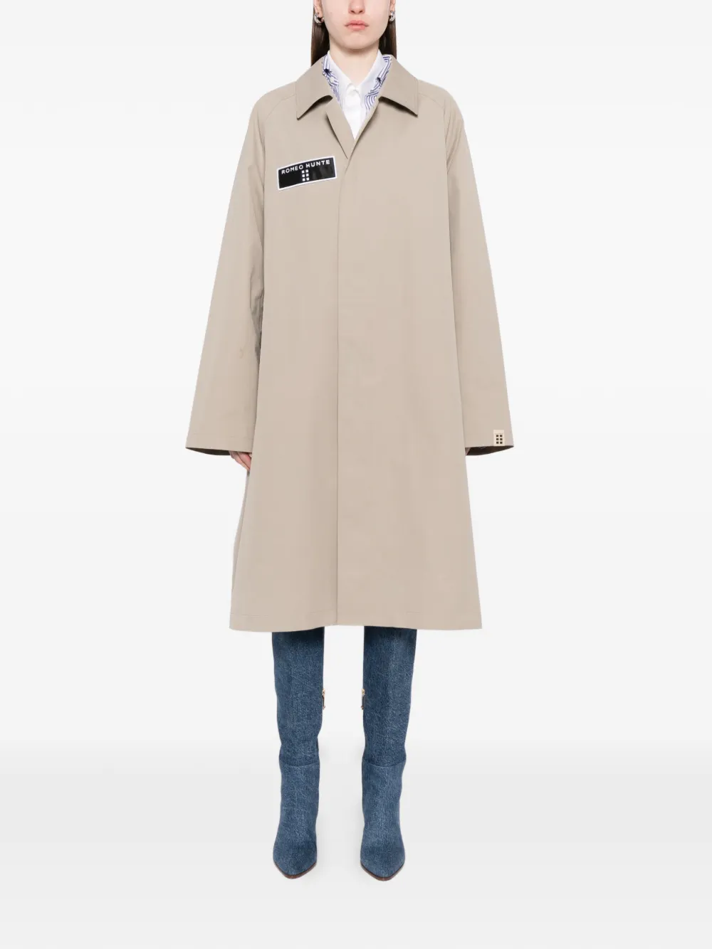  Romeo Hunte Logo-patch Coat - Neutrals 
