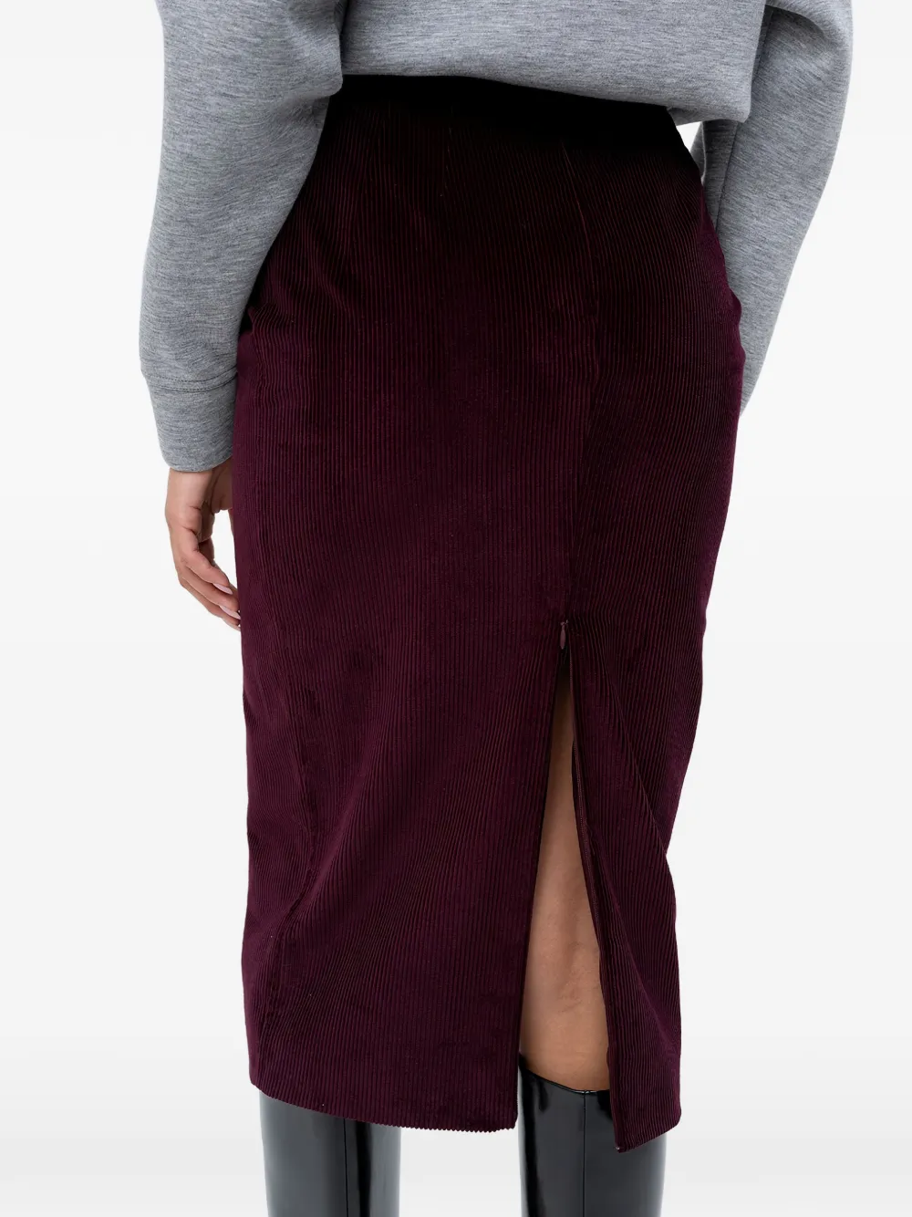 N°21 Corduroy Midi Skirt In Purple