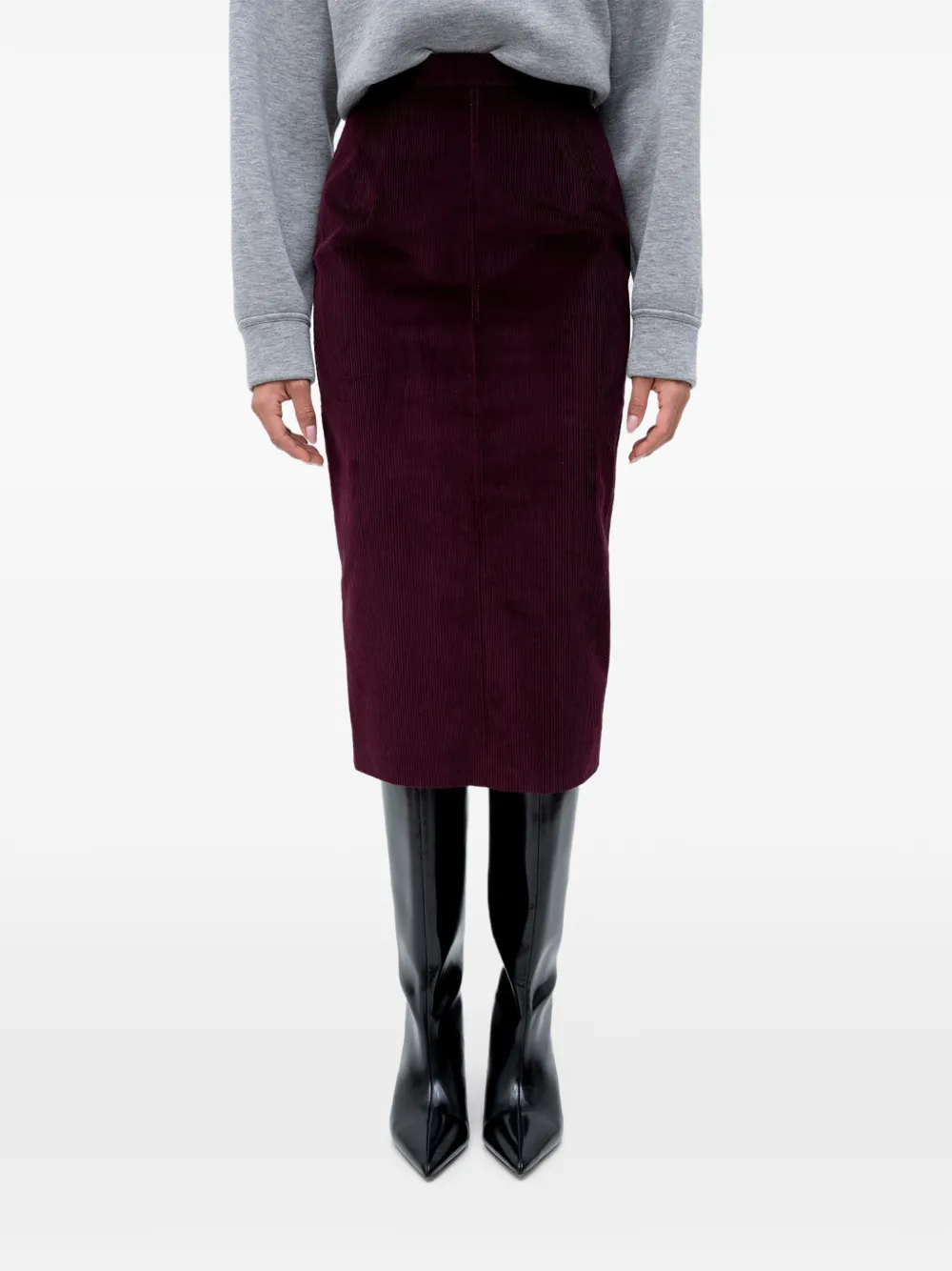 N°21 Corduroy Midi Skirt In Purple