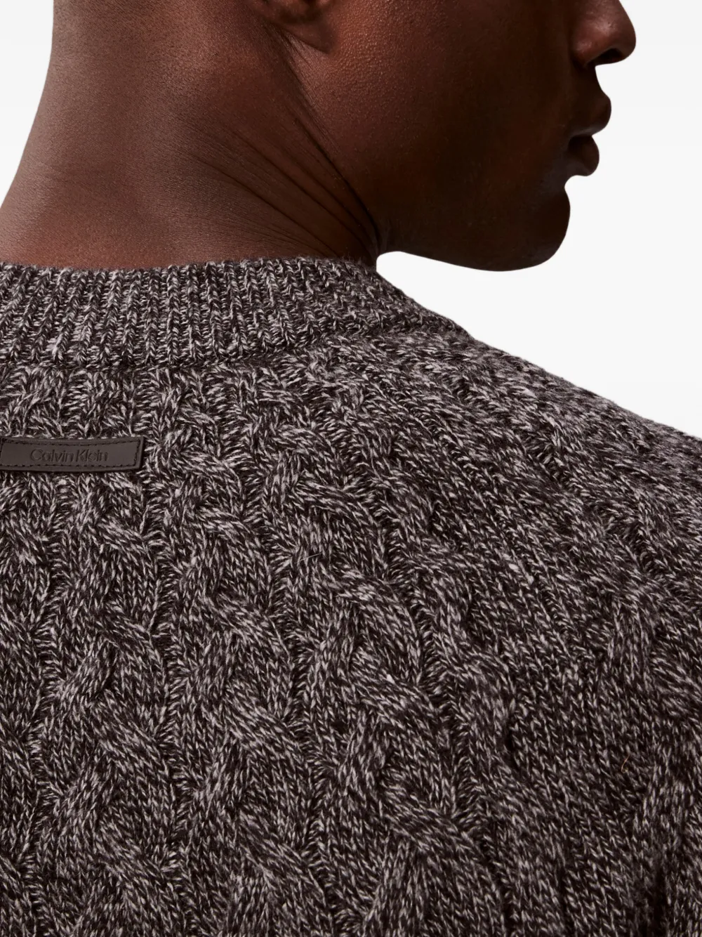 Calvin Klein Cable-knit Sweater In Gray