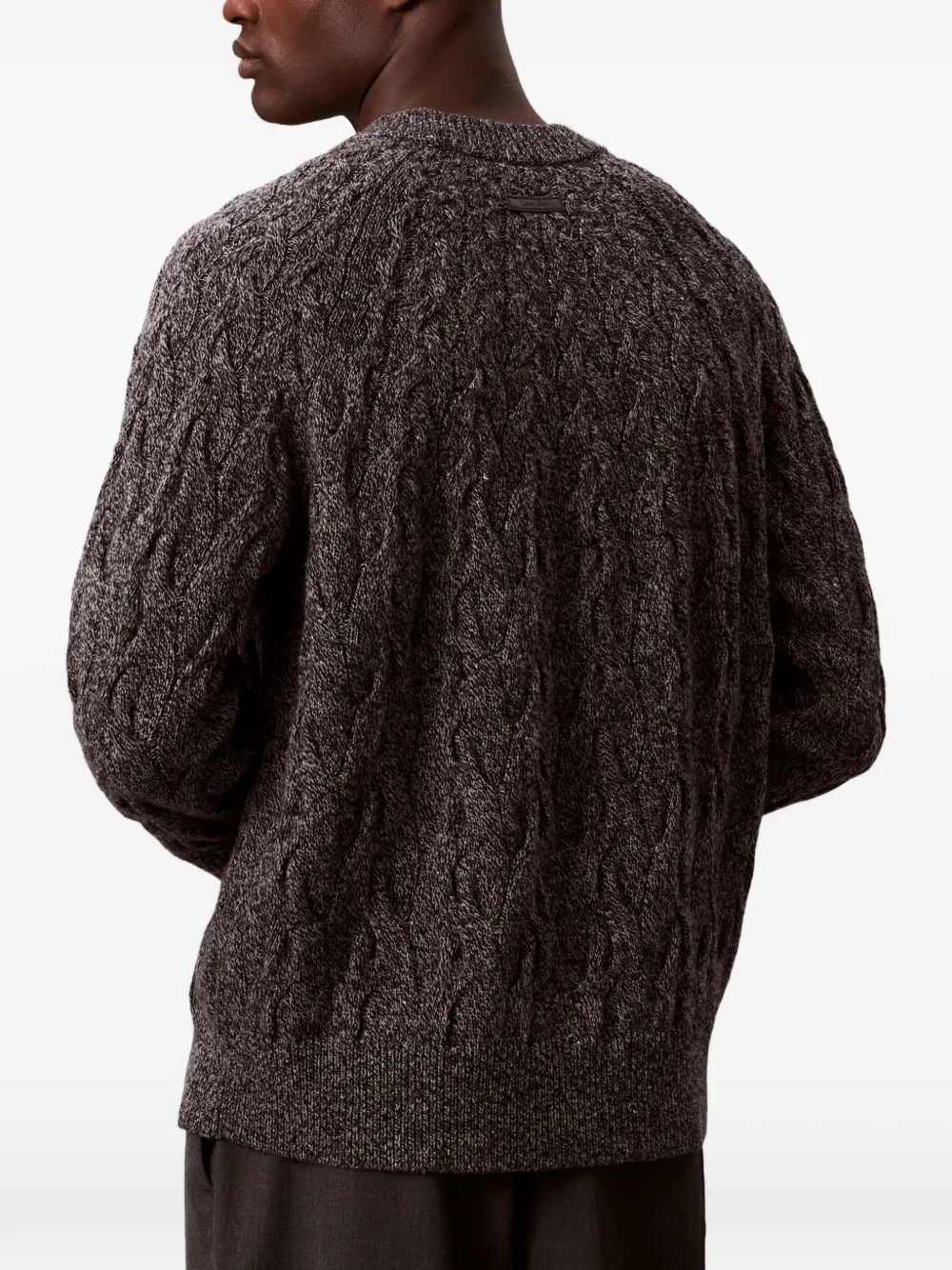 Calvin Klein Cable-knit Sweater In Gray