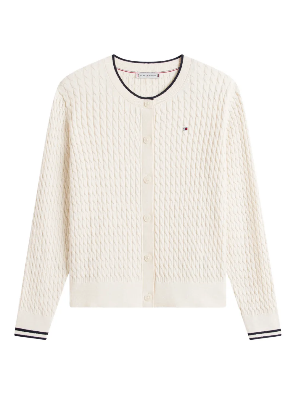 Tommy Hilfiger crew-neck cable-knit cardigan - Toni neutri