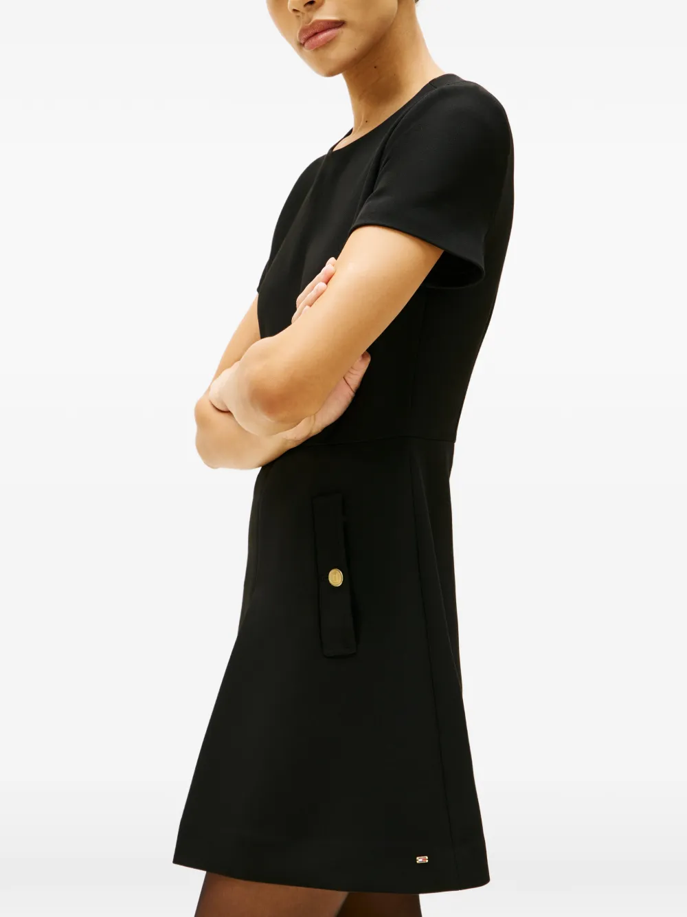 button pocket mini dress