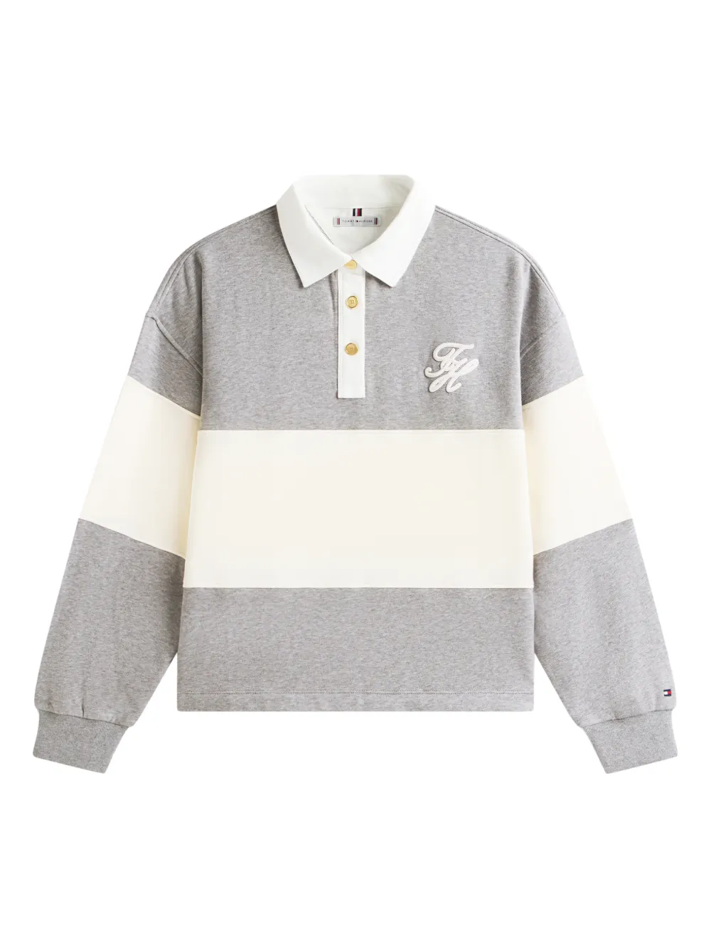Tommy Hilfiger colourblock logo-embroidery polo shirt - Grigio