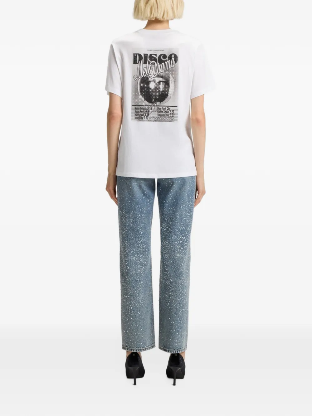 HUGO T-shirt met print Wit