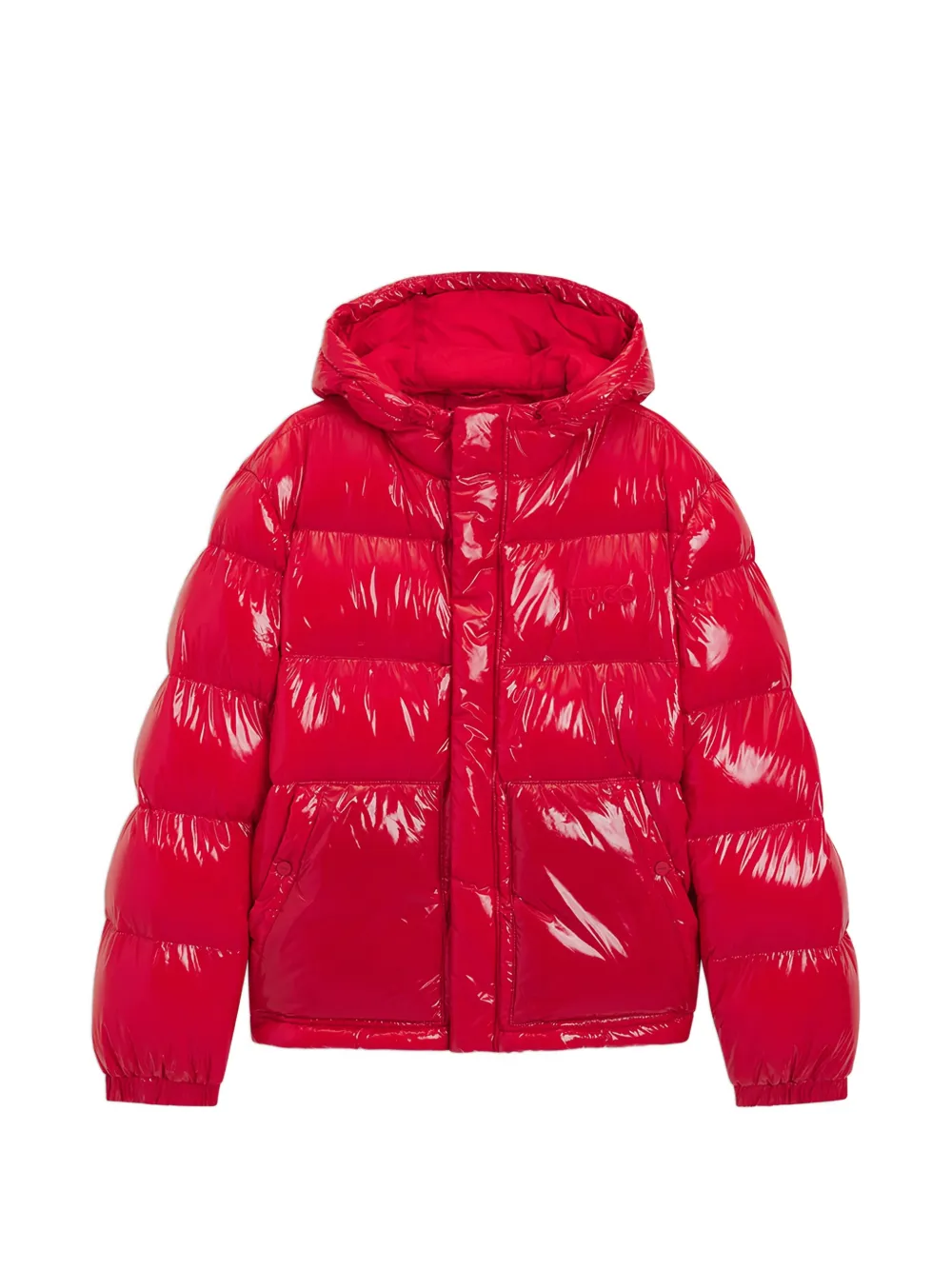 HUGO logo-detail padded jacket - Rosso