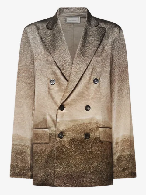 Pierre-Louis Mascia Adastrgum double-breasted landscape-printed jacket