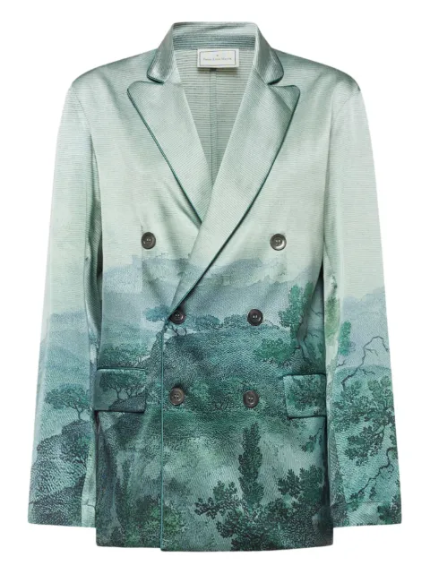 Pierre-Louis Mascia Adastrgum double-breasted landscape-printed jacket