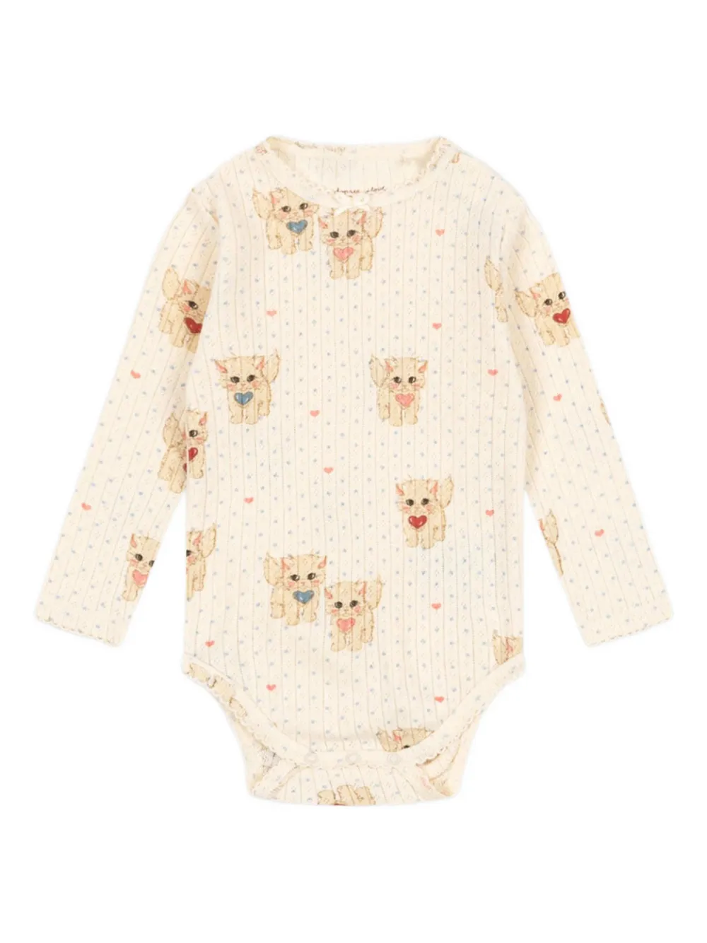 Konges Sløjd cat print trim babywear | neutro | Image 1