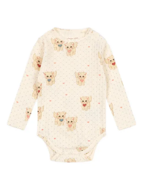 Konges Sløjd cat print trim babywear