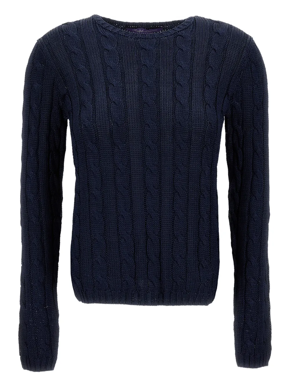 Ralph Lauren Crew-neck Cable-knit Sweater In Blue