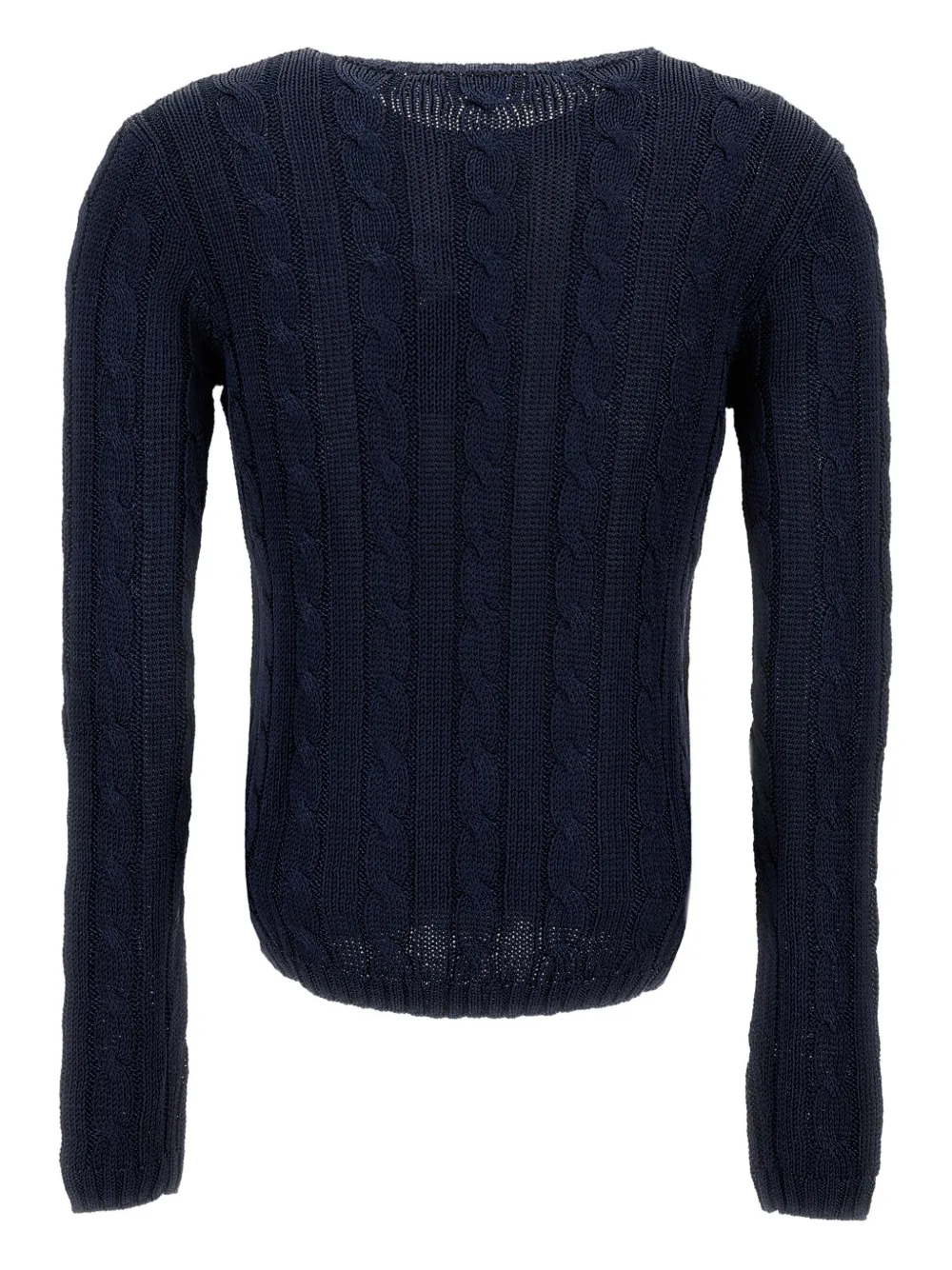 Ralph Lauren Crew-neck Cable-knit Sweater In Blue