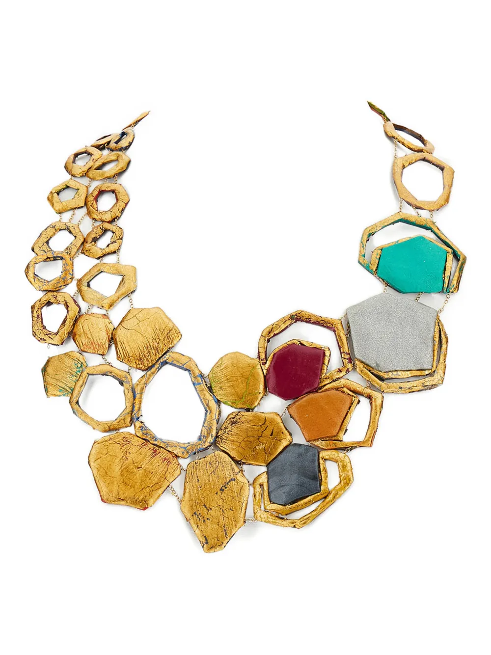 Gfw Handmade Geometrical-shapes Necklace In Gold