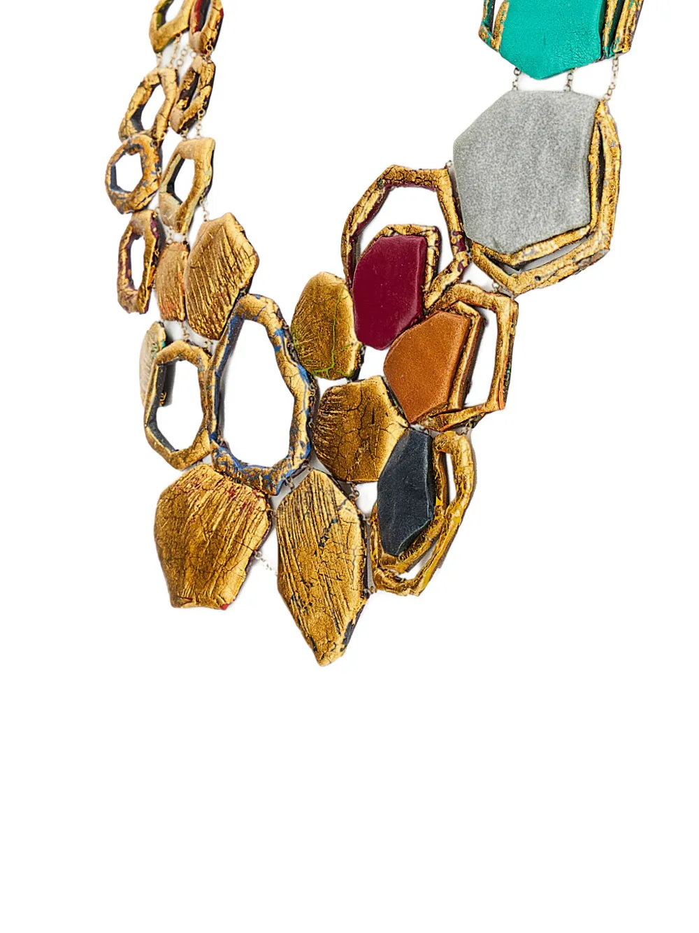 Gfw Handmade Geometrical-shapes Necklace In Gold