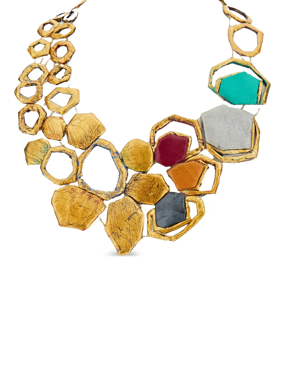 GFW collar con forma geométrica hecha a mano | dorado | Image 1