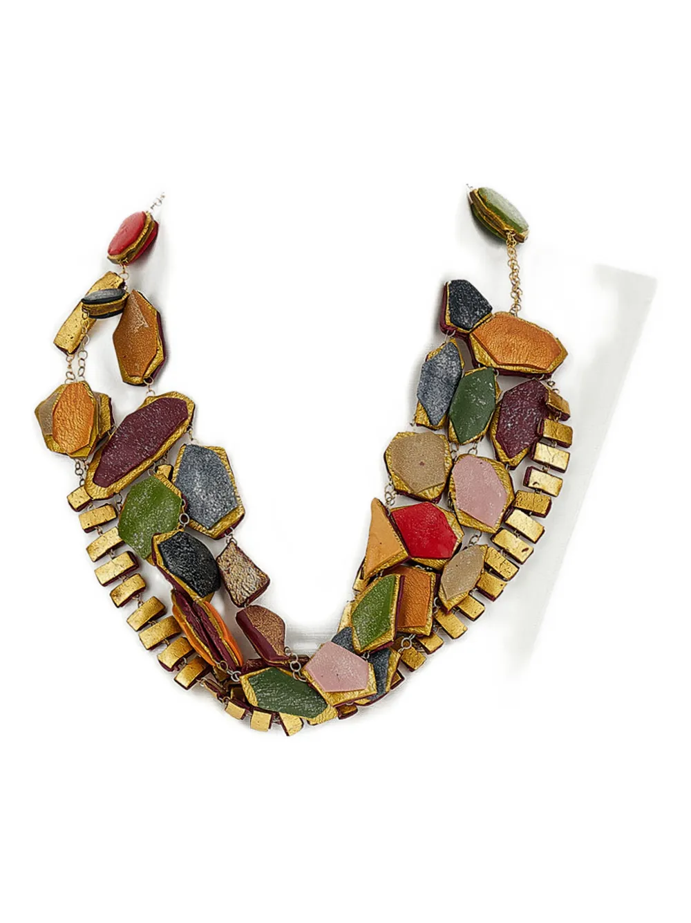 Gfw Handmade Geometrical-shapes Necklace In Gold