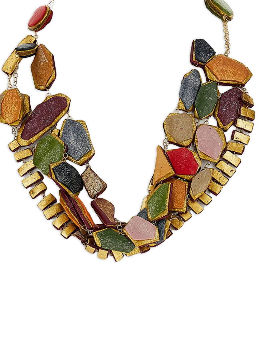 GFW collar con forma geométrica hecha a mano | dorado | Image 1