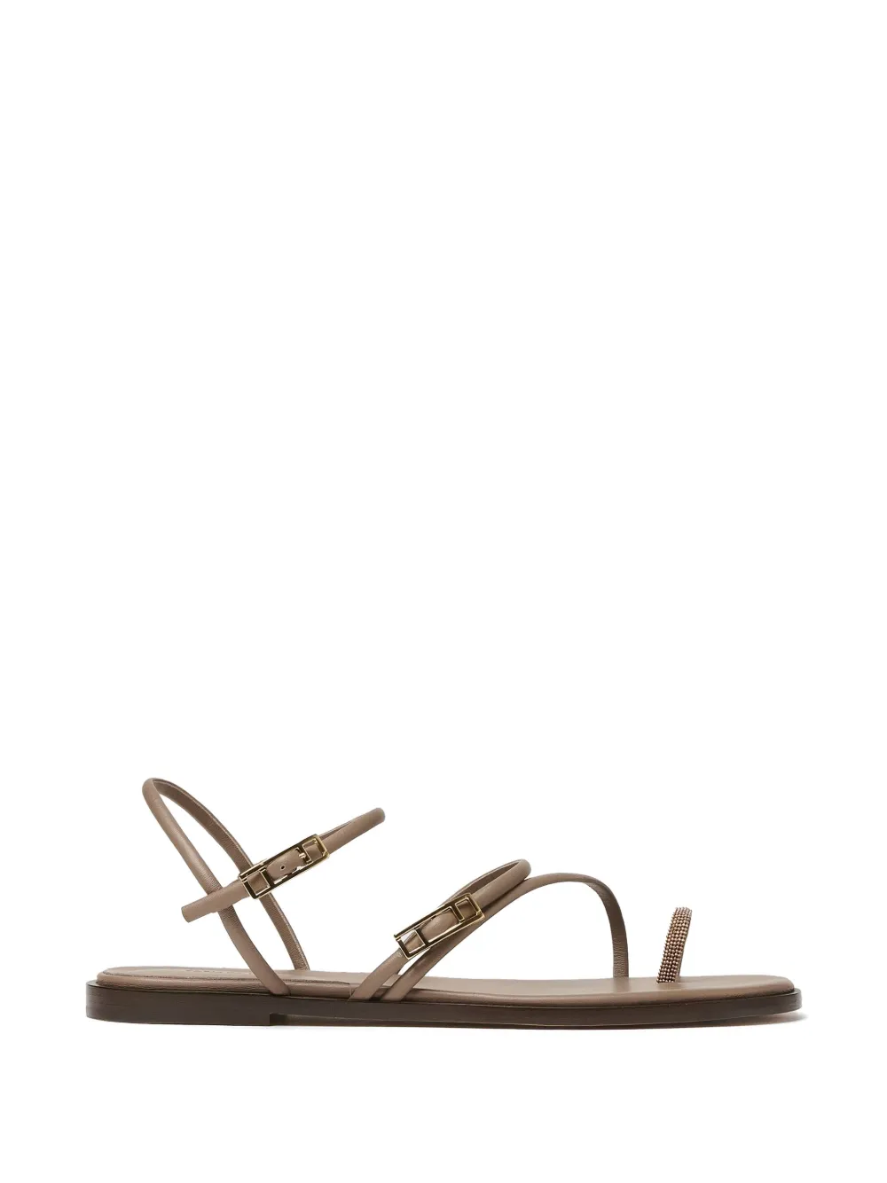 Fabiana Filippi Platte leren sandalen Beige