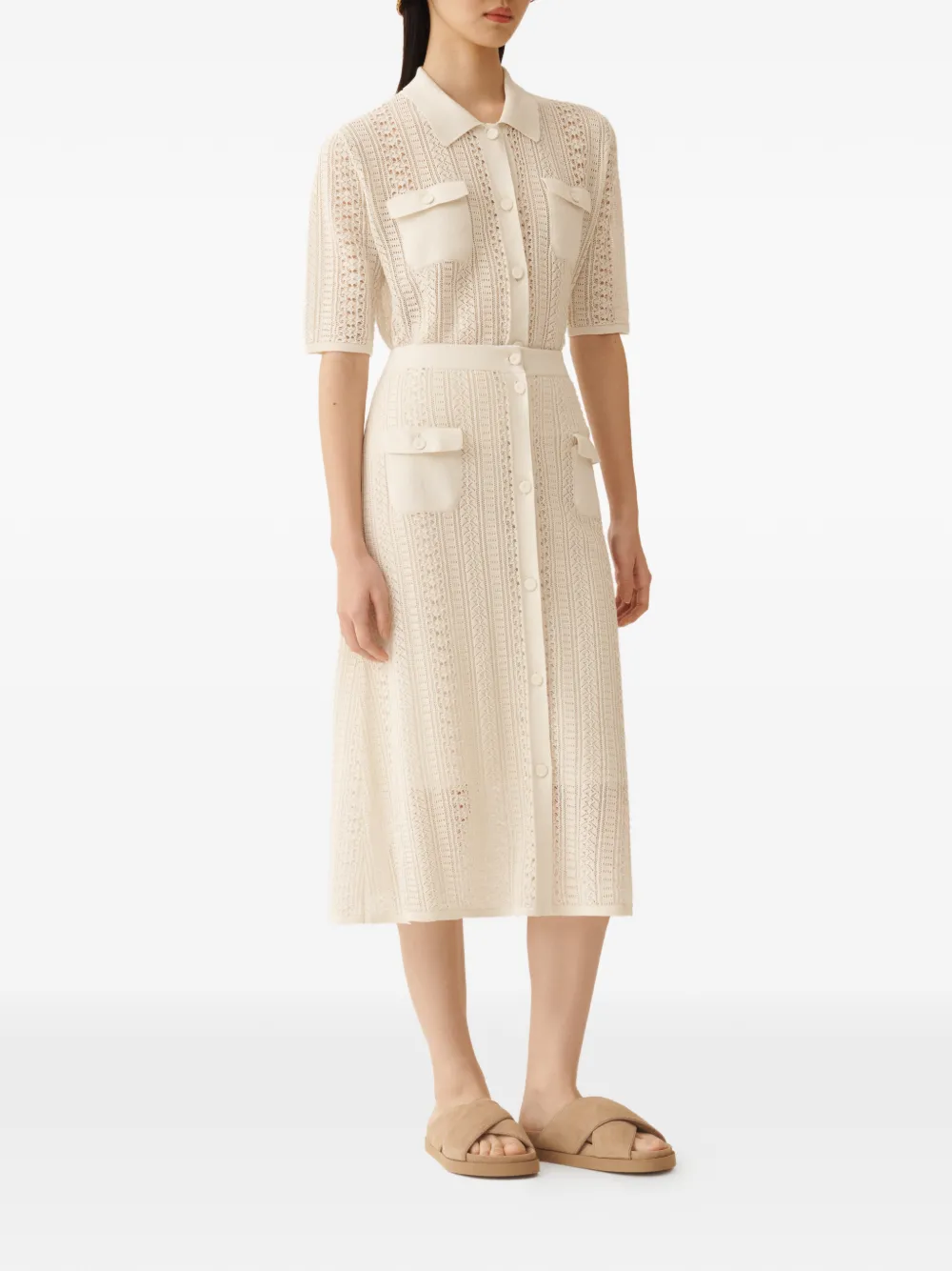 Fabiana Filippi Gebreide blouse met zak Beige