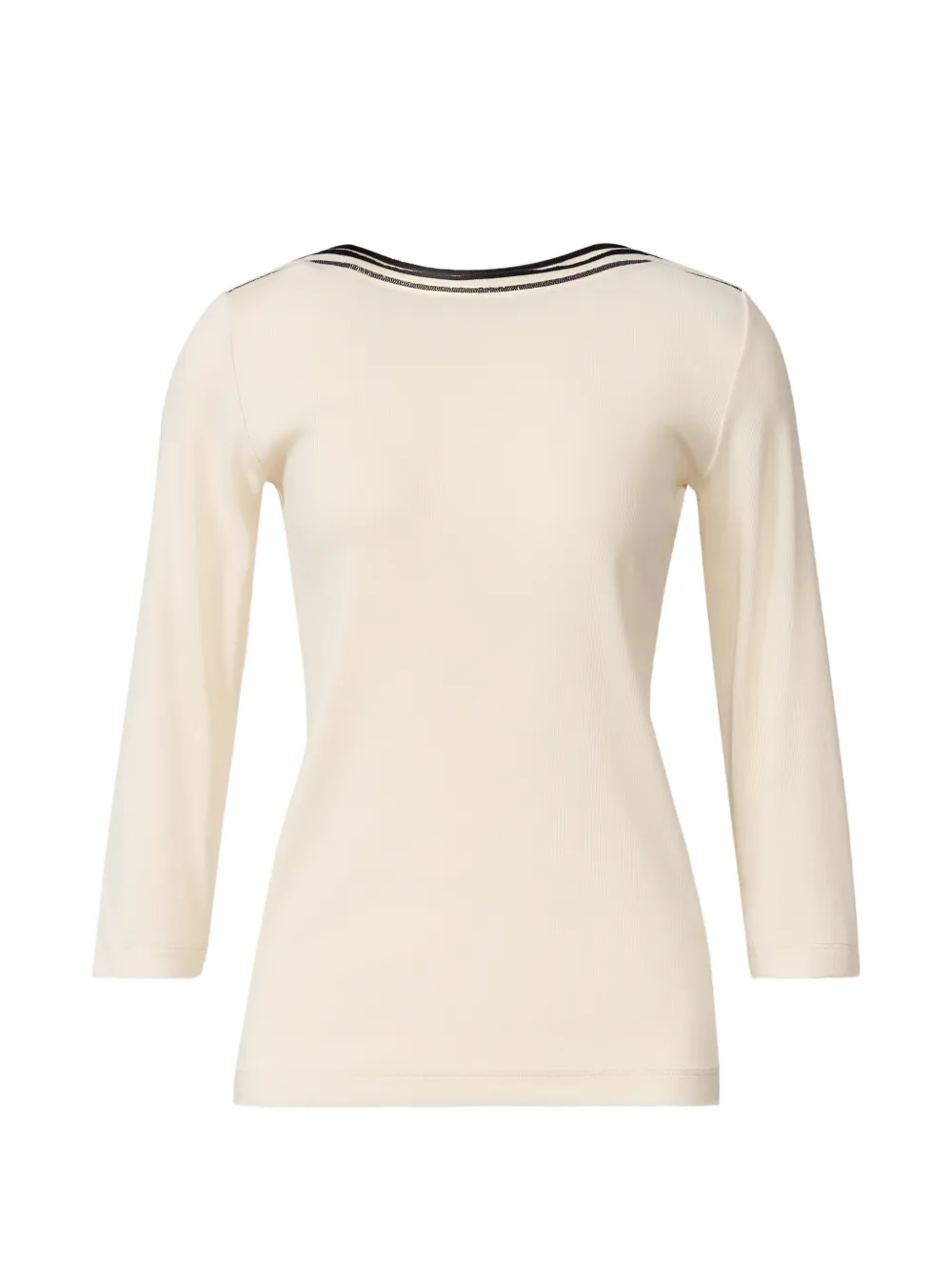 Fabiana Filippi Top met boothals en gestreept detail Beige